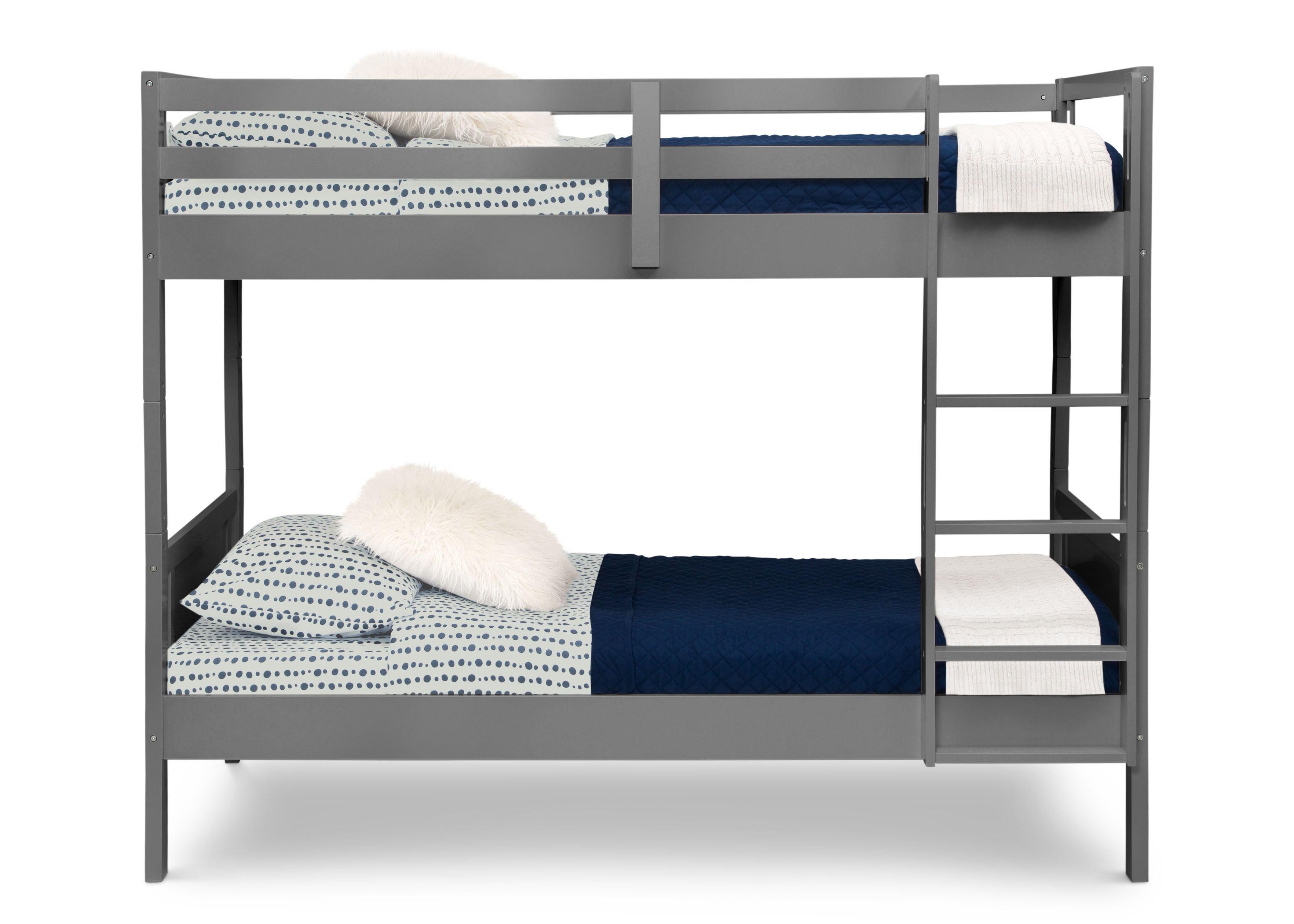 Convertible Twin Bunk Bed with Ladder & Safety Guardrails - Space-Saving Kids Bedroom Furniture for Siblings or Sleepovers