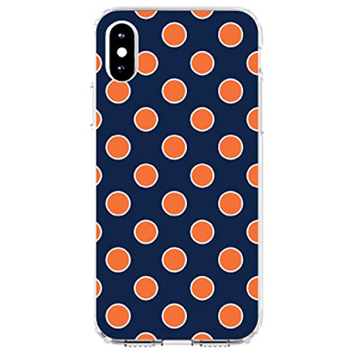 Navy Orange White Polka Dots On Clear Case
