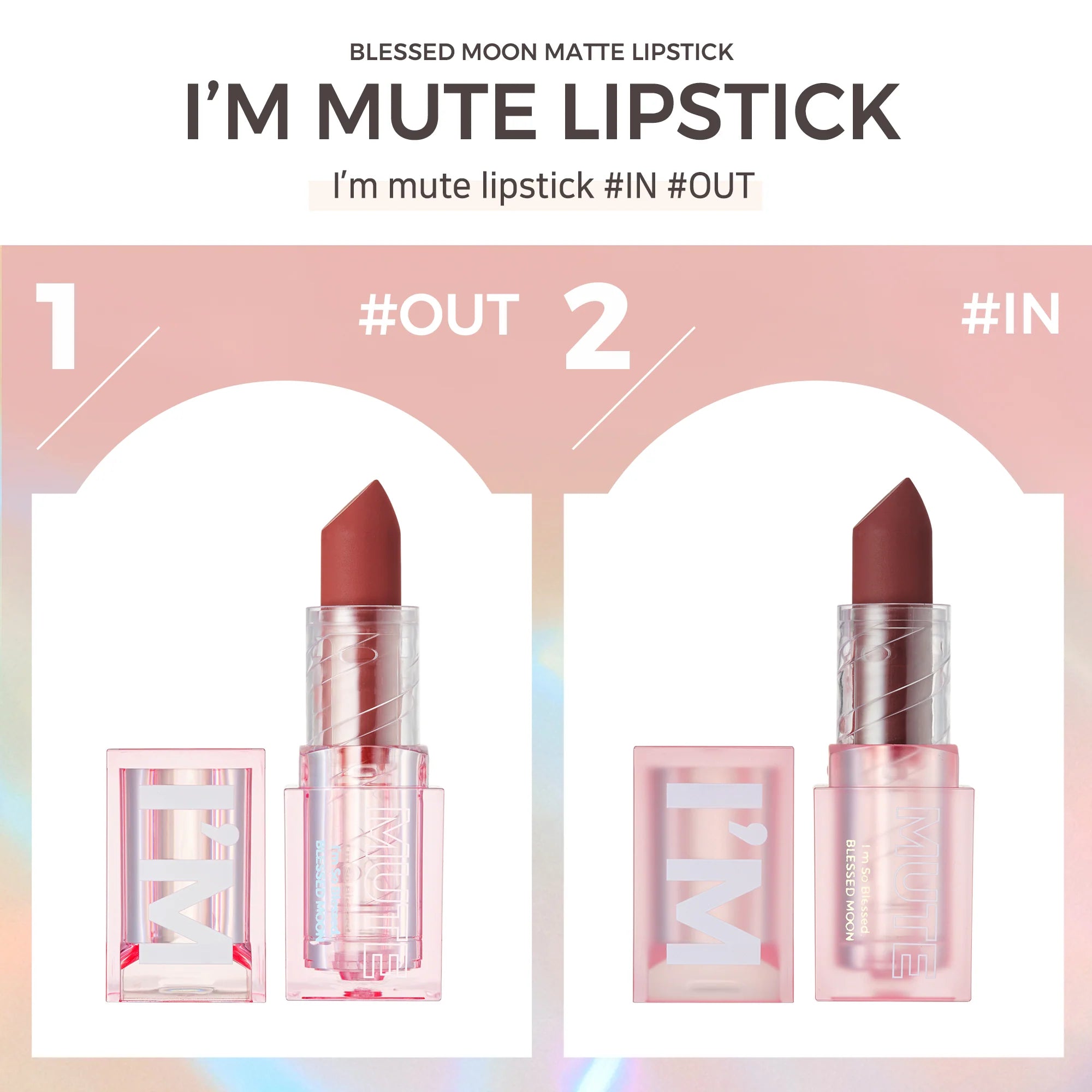 BLESSED MOON I'm Mute Lipstick - 6 Long Lasting Matte Colors (3.4g) - Vegan & Cruelty Free Lipstick for Everyday Wear, Date Night & Special Occasions