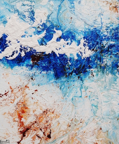Abstract Blue Wall Art - Modern Home Decor for Living Room & Office - Inspirational Canvas Painting