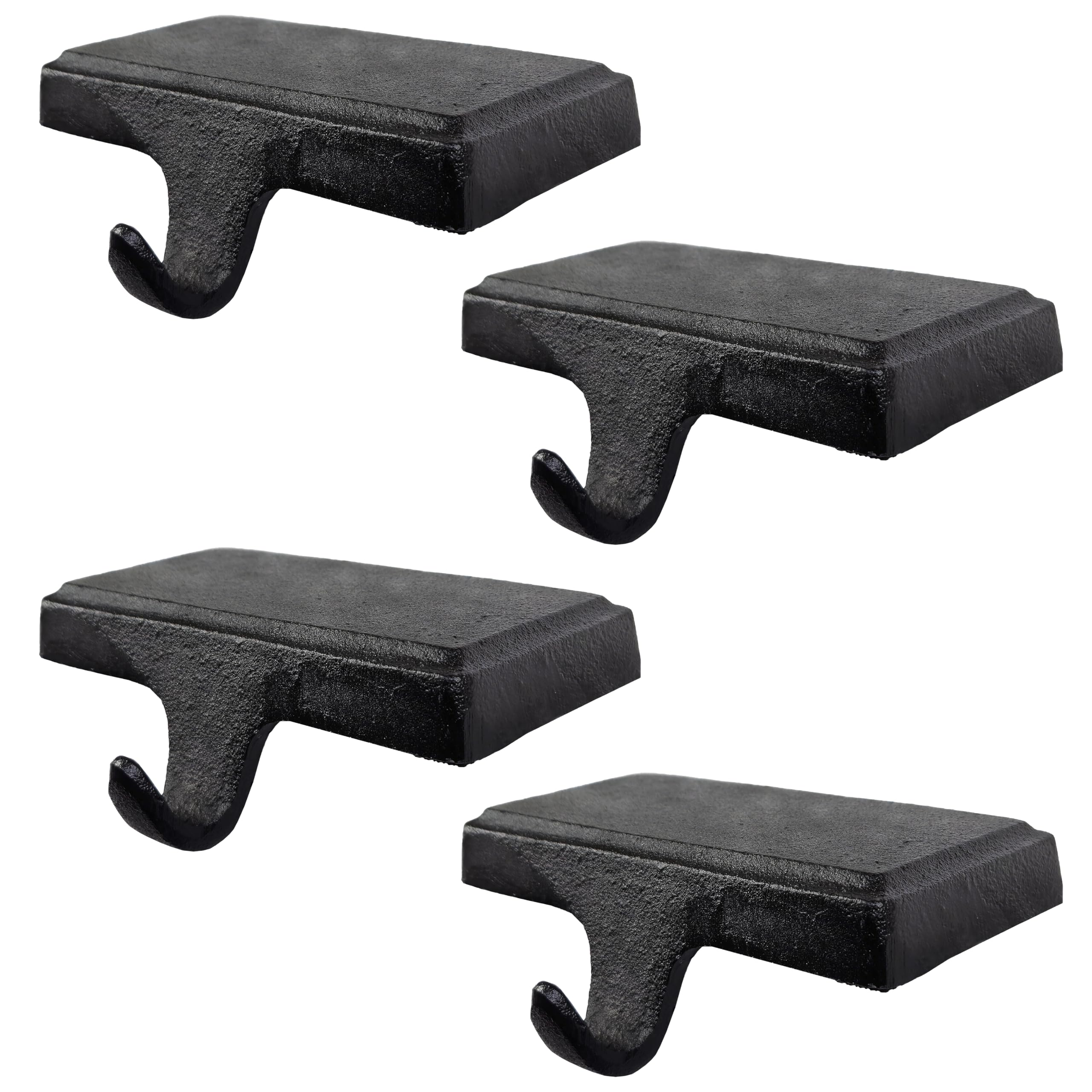 Heavy Cast Iron Christmas Stocking Holders - Set of 4 for Mantel Decor