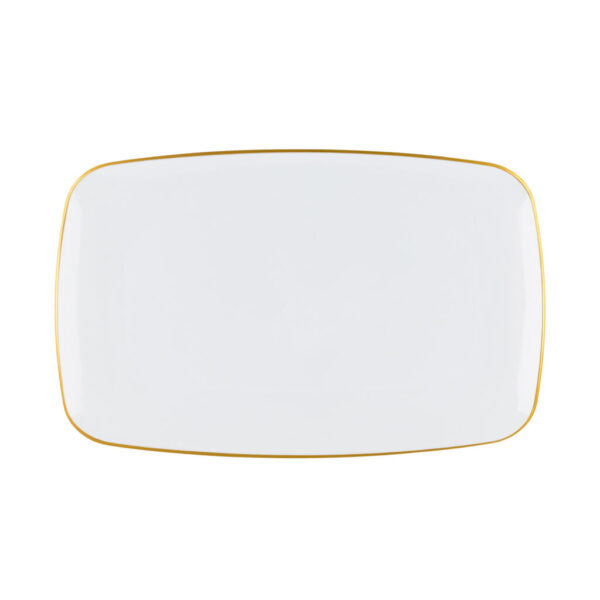 Organic White and Gold Rectangle Serving Dish - Elegant Appetizer Platter for Cheese, Charcuterie & Desserts - Perfect for Parties, Weddings & Holiday Entertaining