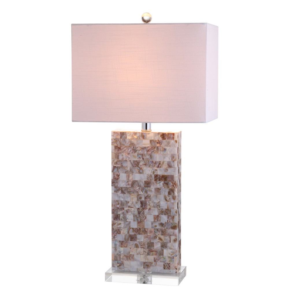 Cannon 29 Seashell and Crystal LED Table Lamp - Elegant Bedside Night Light for Bedroom, Living Room, or Office Decor - Dimmable Ambient Lighting for Relaxation & Romantic Atmosphere
