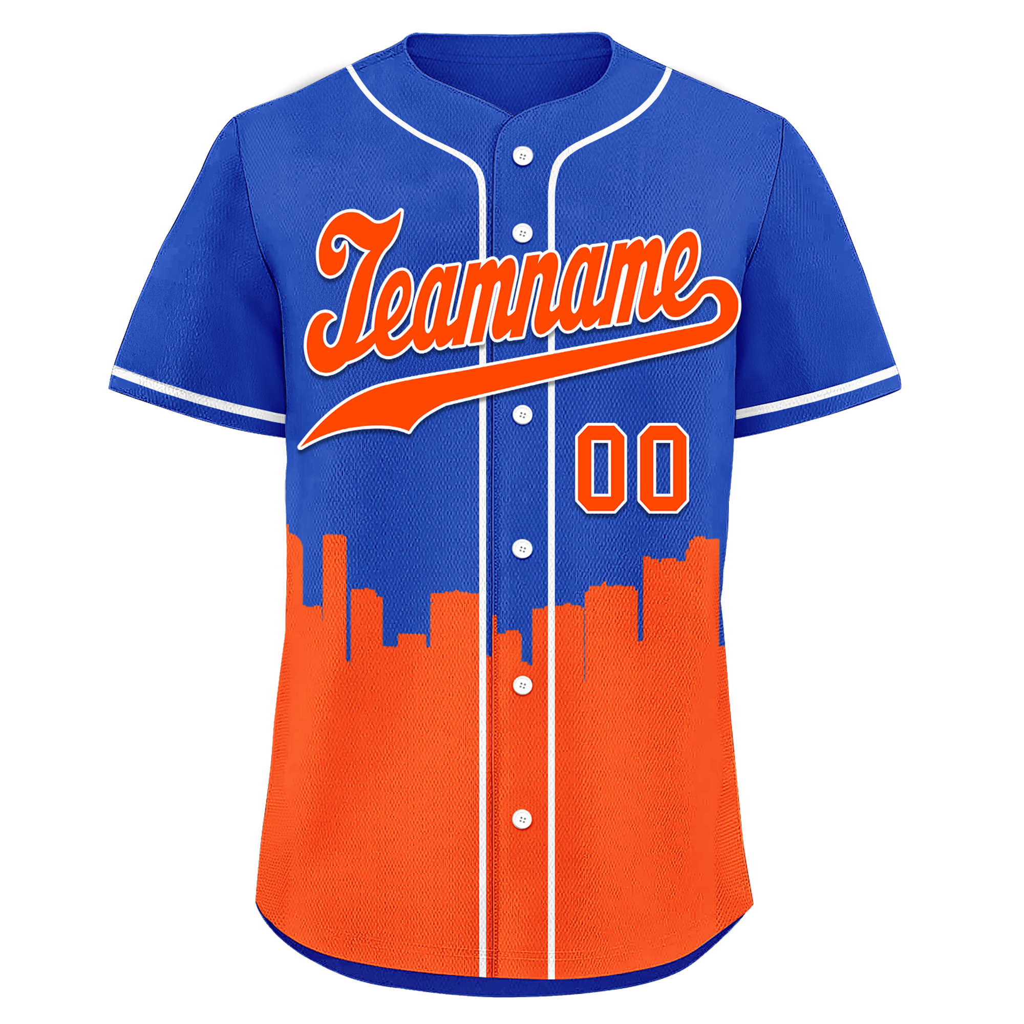 Custom Blue & Orange City Edition Personalized Authentic Baseball Jersey - BSBJ01 D017140 - Perfect for Team Sports, Fan Events & Game Day Outfits