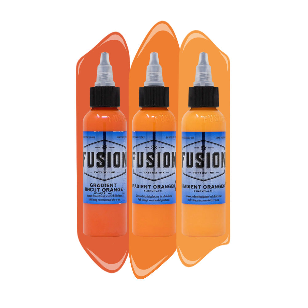Premium Gradient Orange 3-Pack Tattoo Ink Set (1oz Each) - Professional Body Art Supplies for Tattoo Artists & Beginners - Perfect for Sleeves, Cover-Ups, and Detailed Tattoo Designs