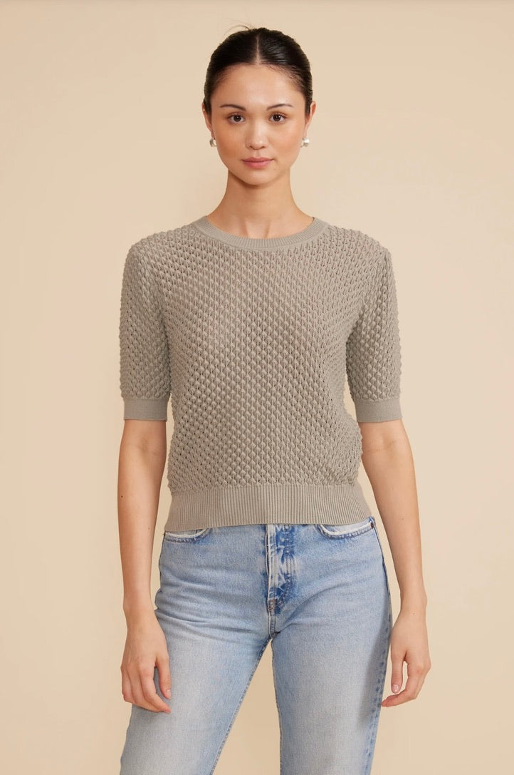 Elise Knit Top for Women - Soft Sage Green Casual T-Shirt | Perfect for Everyday Wear, Layering & Outfits