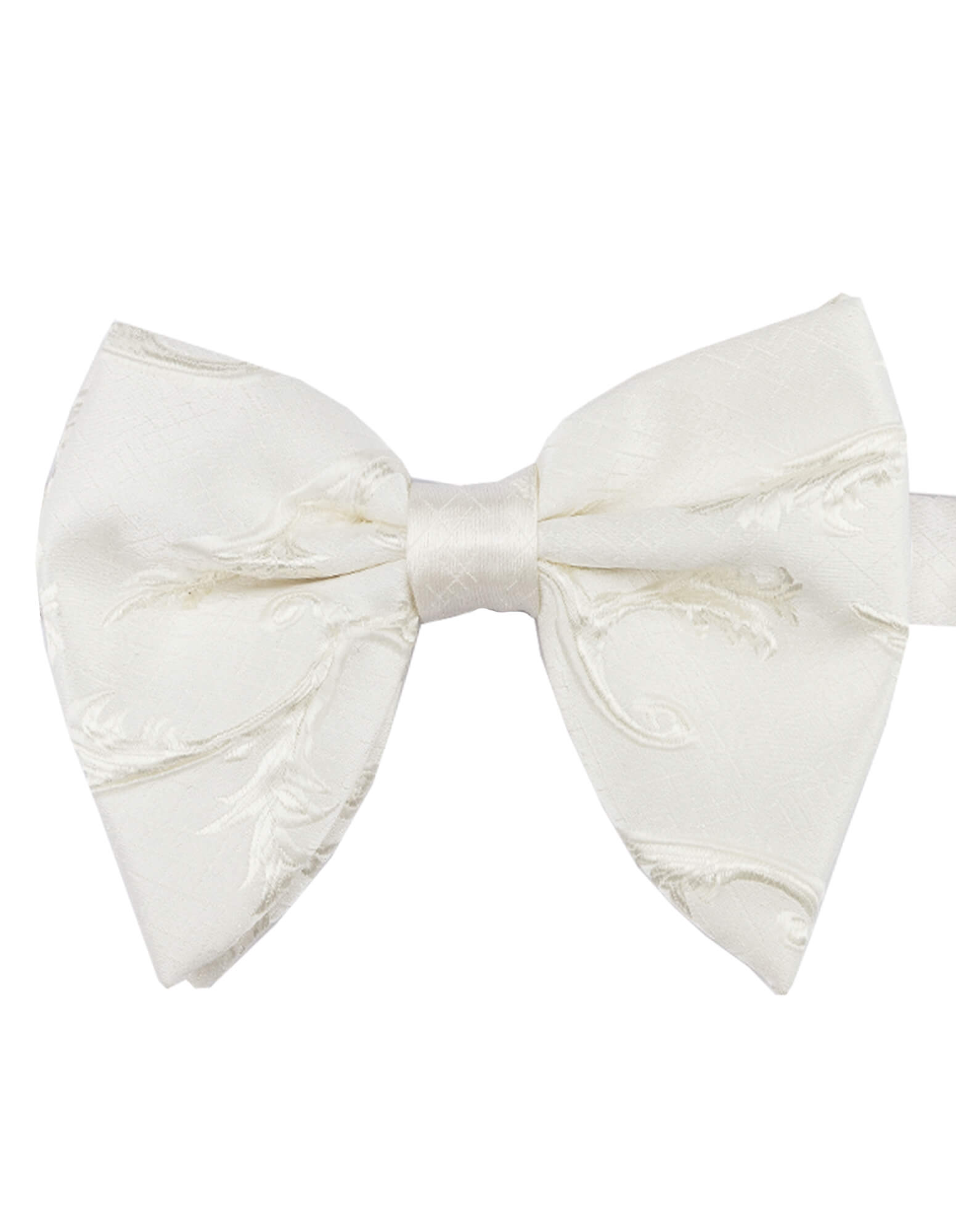 DÉCLIC Floppy Baroque Bow Tie Ivory - Elegant Vintage Necktie for Men & Women - Perfect for Weddings, Parties & Formal Events