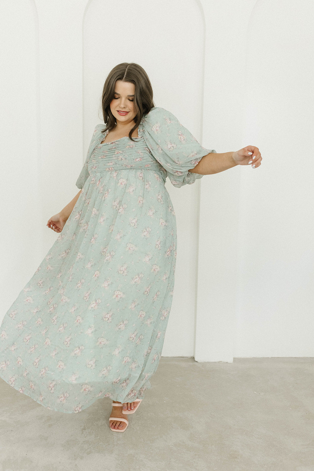 Melody Maxi Dress - Turquoise Floral Print, Bump Friendly & Inclusive Sizing (S-3XL) | Perfect for Maternity, Beach Vacations & Summer Weddings