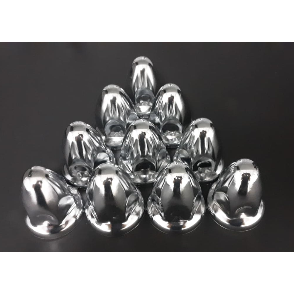 Fortpro 33mm x 2 1/4 Inch Chrome Plated Push On Nut Covers (10 Pack) - F247615 - Perfect for Automotive Wheel Lug Nut Protection & Customization