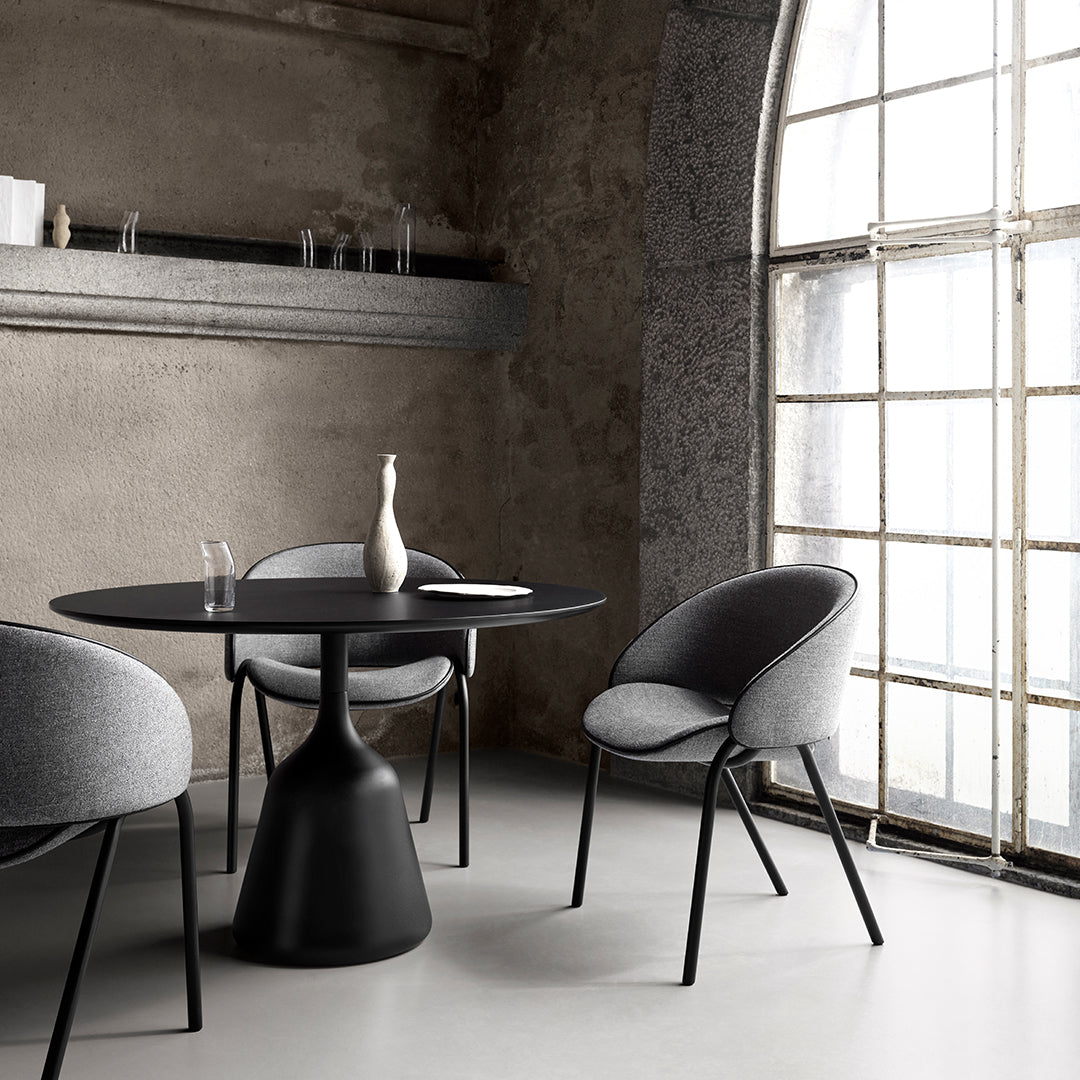 Modern Round Coin Dining Table - Elegant Metal & Glass Top for Kitchen, Dining Room, or Breakfast Nook - Perfect for Small Spaces & Contemporary Home Decor