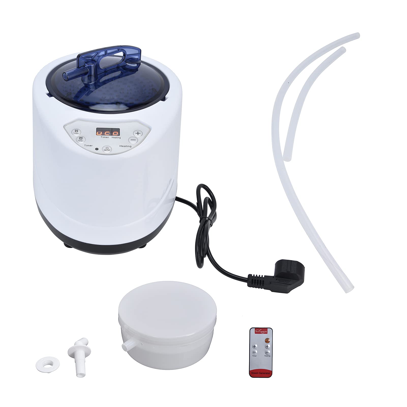 Hztyyier Portable Sauna Steamer Kit - Stainless Steel Steam Generator with Timer, Remote Control & Digital Display for Home Spa & Body Therapy | UK Plug (AC220-240V) | Perfect for Relaxation, Detox & Muscle Recovery