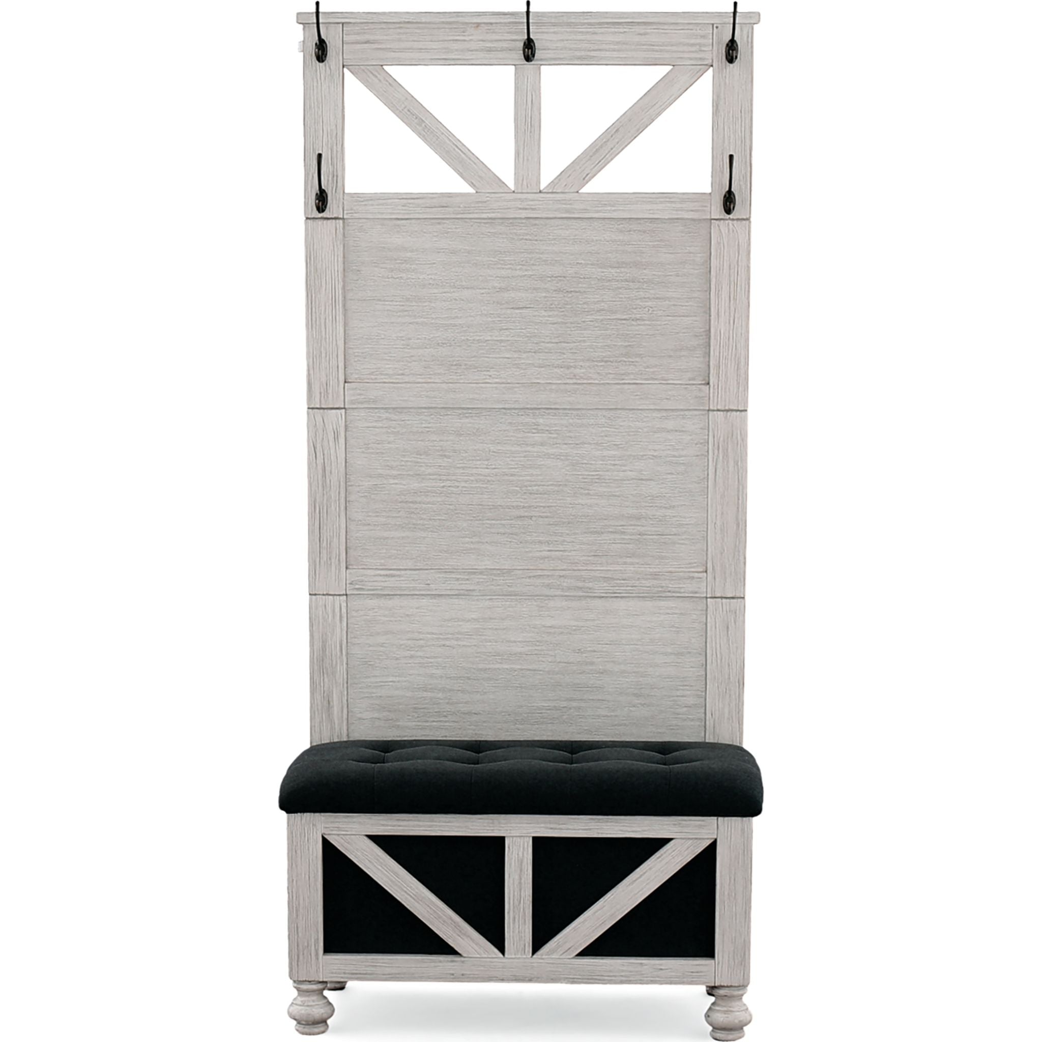 Brickwell Storage Bench - Antique White Wooden Entryway Seat with Hidden Storage | Perfect for Entryway, Living Room, or Bedroom Organization