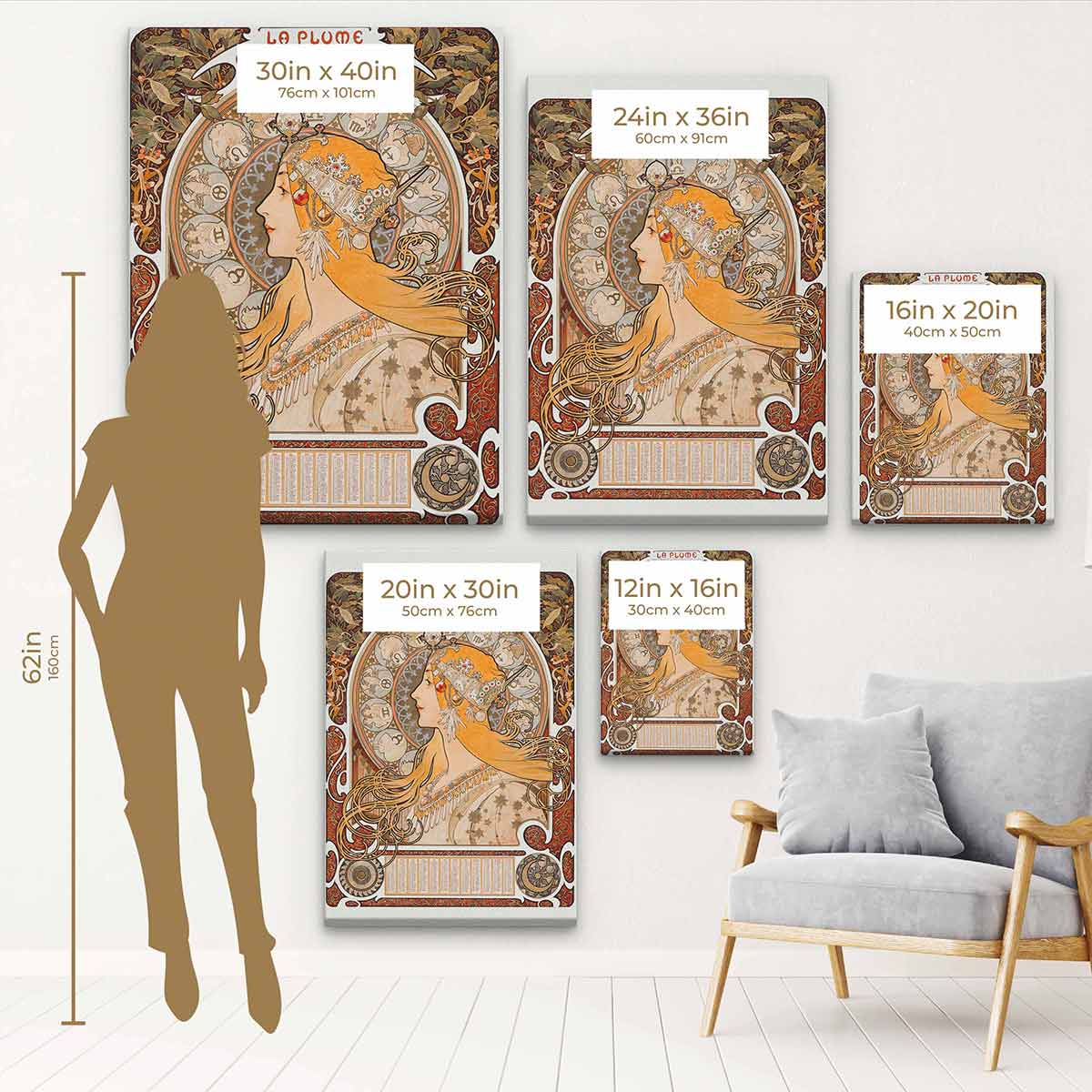 Brown Zodiac Wall Art Canvas 8177 - Handmade Horoscope Decor for Living Room, Bedroom & Office - Perfect Gift for Astrology Lovers