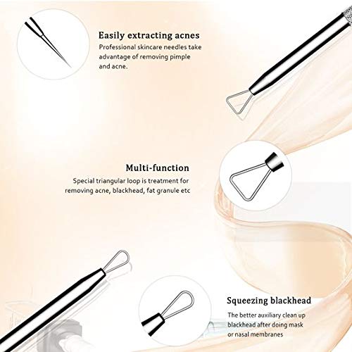 Professional Stainless Steel Blackhead Remover Tool - Acne Pimple Comedone Extractor Kit (BP-046) for Facial Skincare & Blemish Removal - Perfect for Home Spa & Beauty Routine