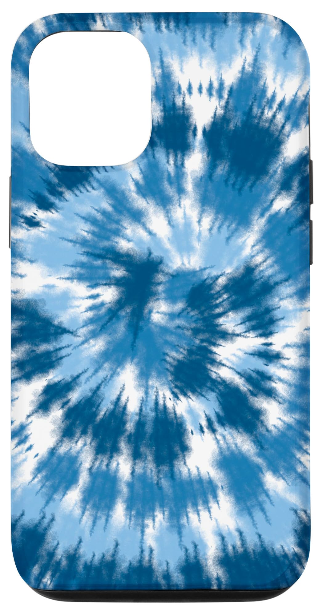 iPhone 12/12 Pro Case - Indigo Blue Spiral Tie Dye Design, Soft Gradient Pastel Colors, Slim Protective Cover for Everyday Use, Work & Travel