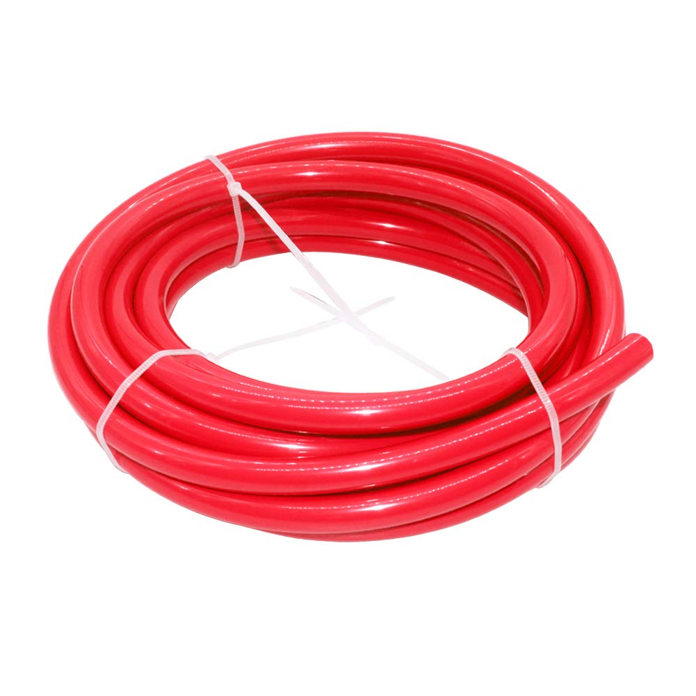 Beduan 12mm OD Nylon Air Hose - High Pressure Pneumatic Tubing for Air Brake Systems, Fluid Transfer, Compressors (16.4ft, Red) - Ideal for Automotive, Industrial & DIY Applications