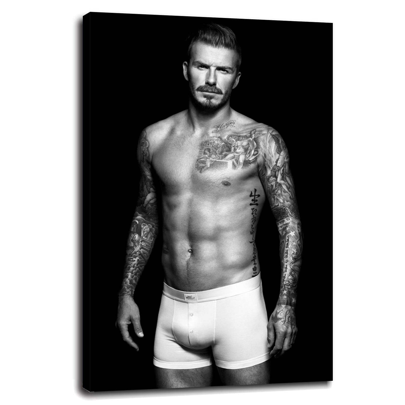 David Beckham Canvas Wall Art Print - 36x24 Inch Framed Poster for Home, Office & Bedroom Decor | Perfect Gift for Soccer Fans & Sports Enthusiasts
