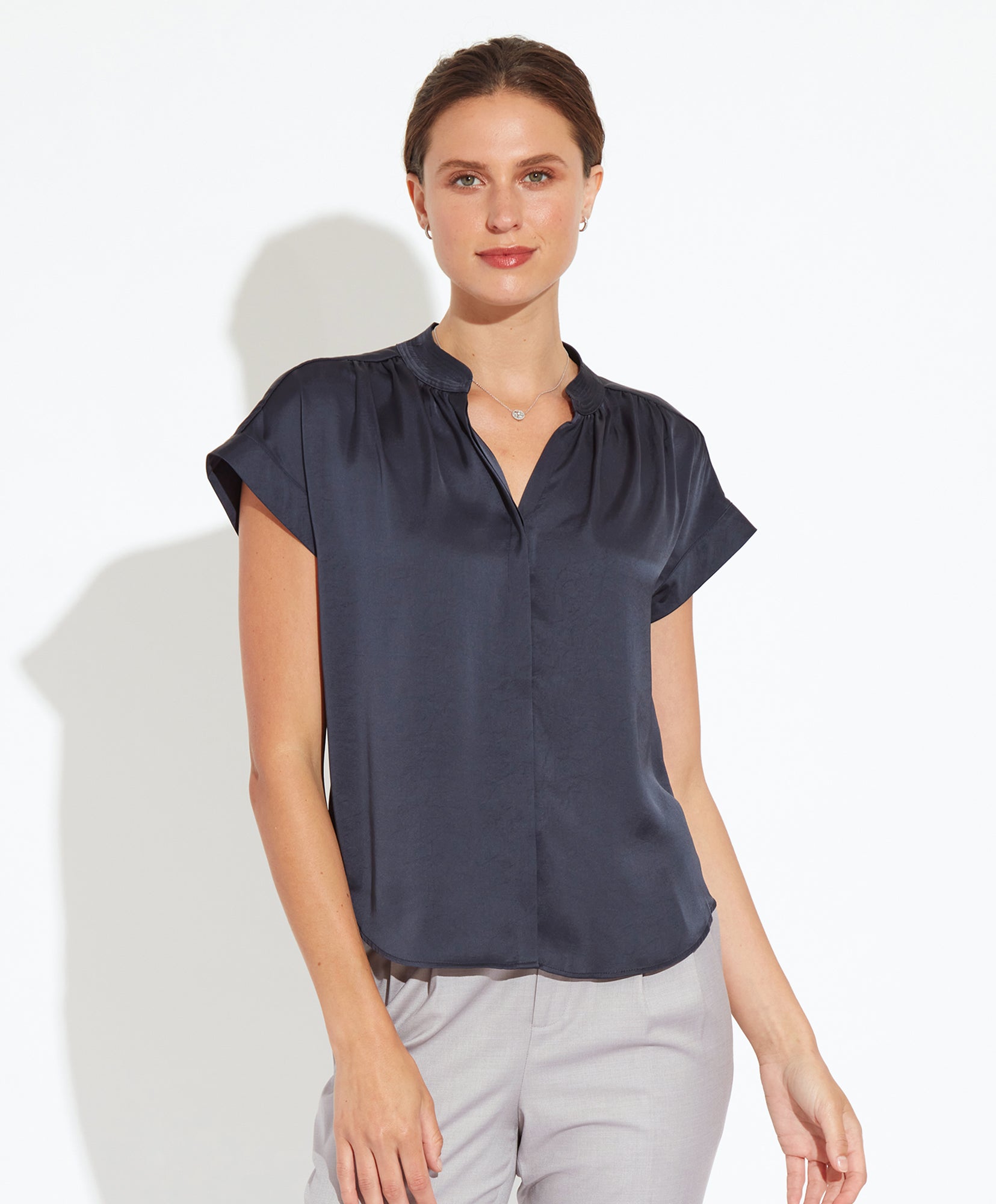 Silky Cap Sleeve Blouse for Women - Soft & Comfortable Summer Top - Perfect for Office, Date Night & Casual Outings