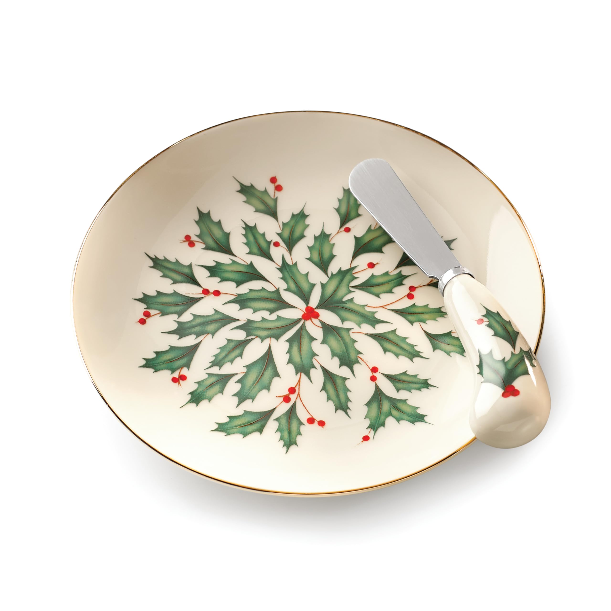 Lenox 863652 Holiday Cheese Plate and Knife Set - Christmas Party Serving Platter for Cheese, Charcuterie & Appetizers - Perfect for Holiday Entertaining, Hostess Gifts & Festive Gatherings