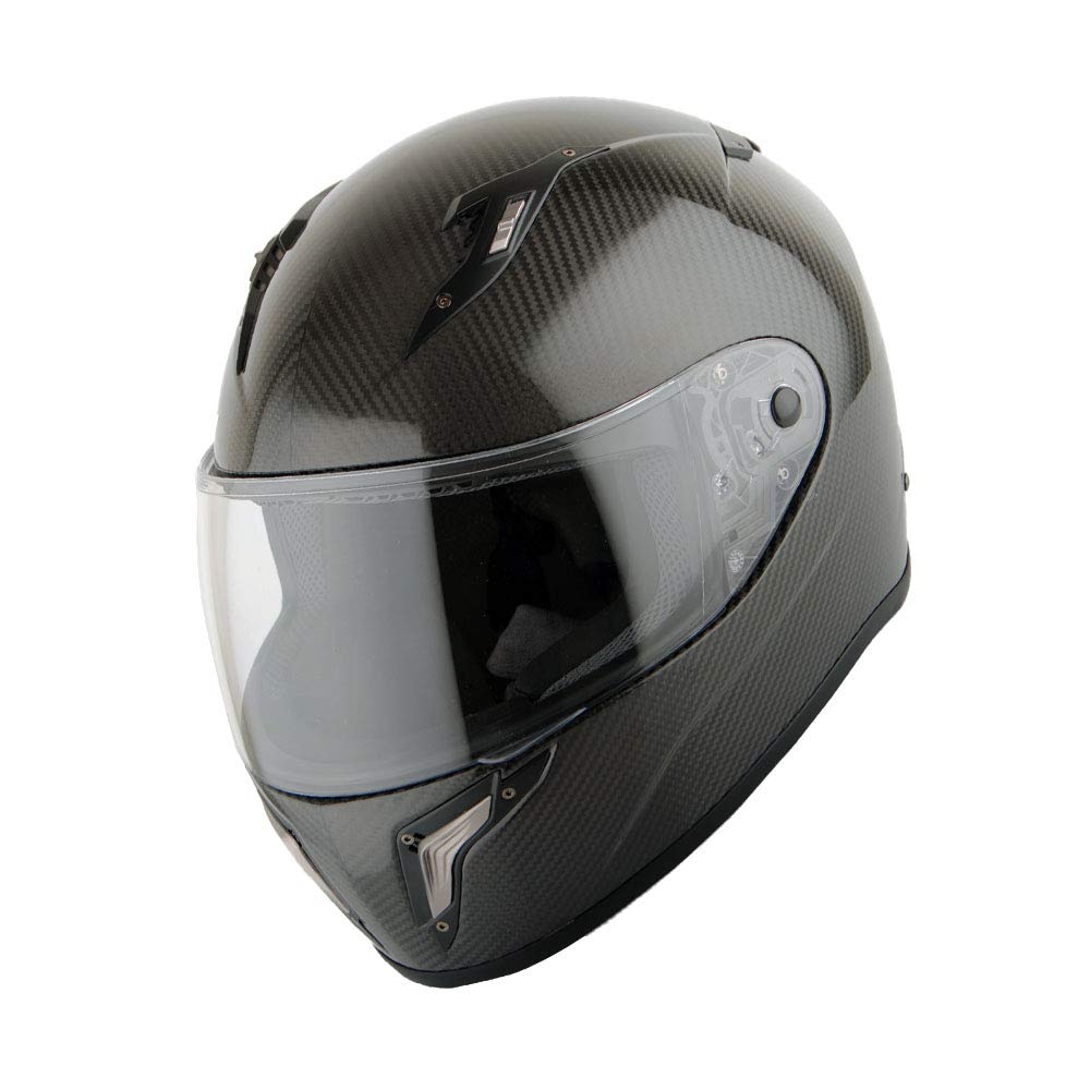 Martian Genuine Carbon Fiber Modular Flip-Up Motorcycle Helmet with Bluetooth Headset - Lightweight Full Face Protection for Street & Touring Riders