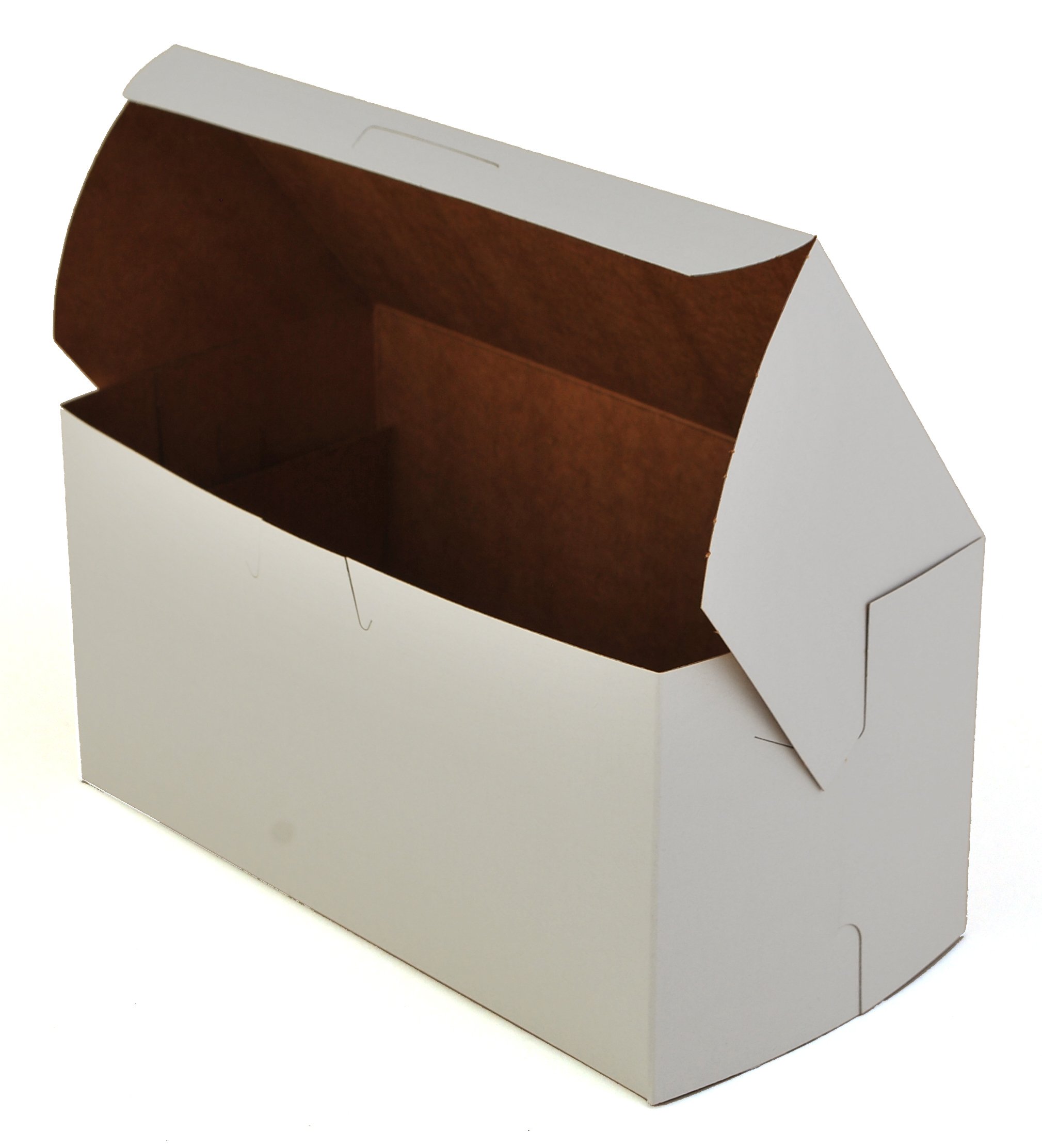 SCT White Bakery Boxes 8x4x4 Inches - 250 Pack Bulk One-Piece Paper Pastry Boxes for Cupcakes, Cookies & Donuts - Non-Window Cake Packaging for Bakeries, Cafes & Events