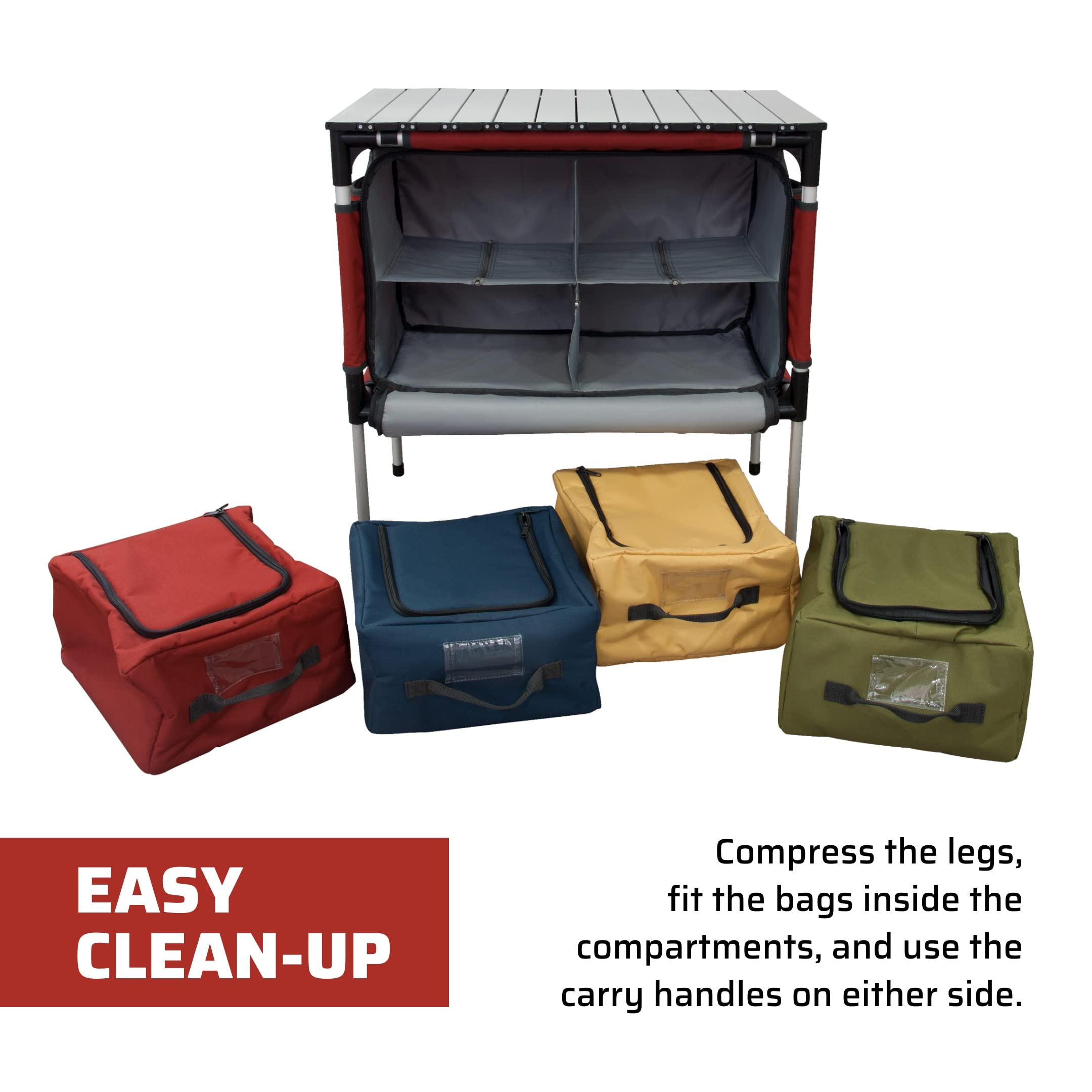 Camp Chef Sherpa Table & Organizer - Portable Aluminum Camping Table for Outdoor Cooking & Gear Storage - Perfect for Camping, Picnics & Backyard BBQs