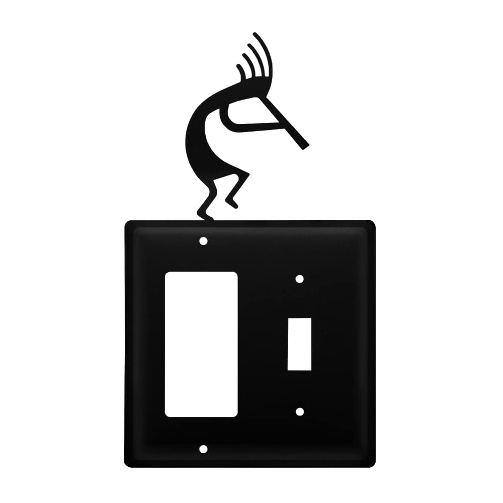 Handmade Wrought Iron Kokopelli GFCI Outlet Cover Plate - Southwest Style Electrical Switch Cover for Home Decor, Kitchen, Bathroom & Outdoor Use