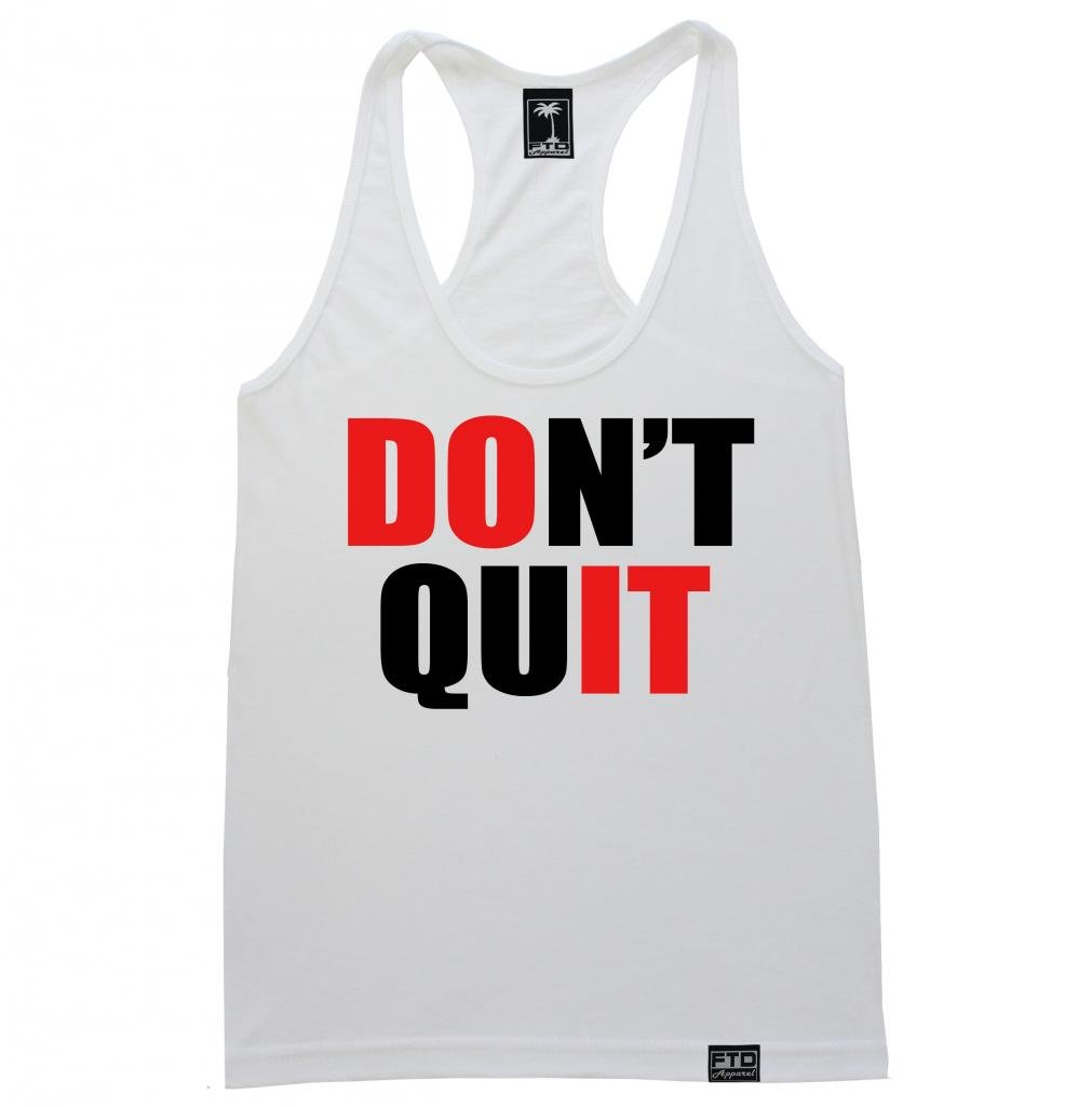 FTD Apparel Women's Don't Quit Racerback Tank Top - Workout & Gym Essential for Yoga, Running & Fitness - Breathable Moisture-Wicking Activewear