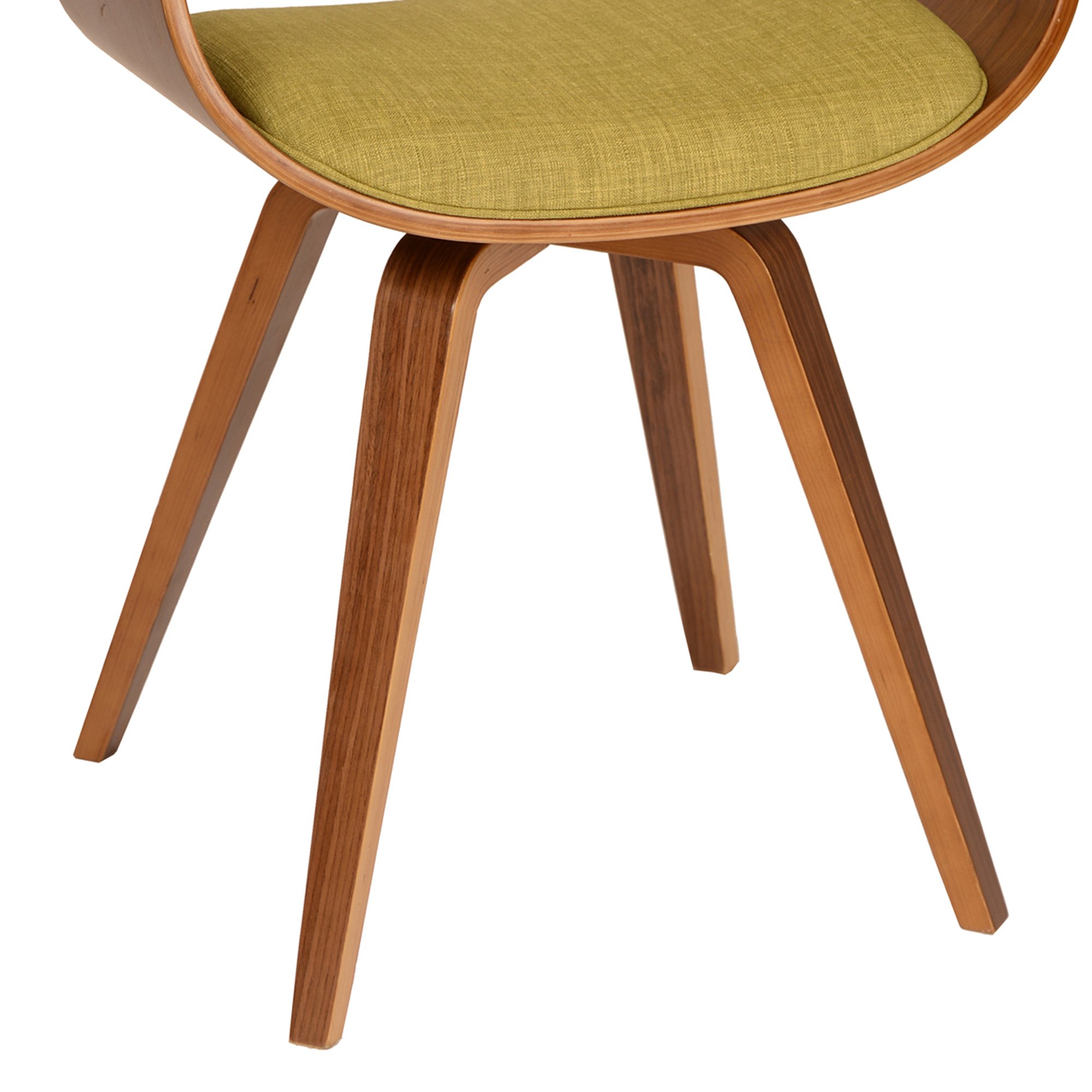 Armen Living Summer Chair - Green Fabric & Walnut Wood Finish Patio Furniture 31x25x22 Inches - Perfect for Outdoor Lounging, Poolside Relaxation, and Garden Decor