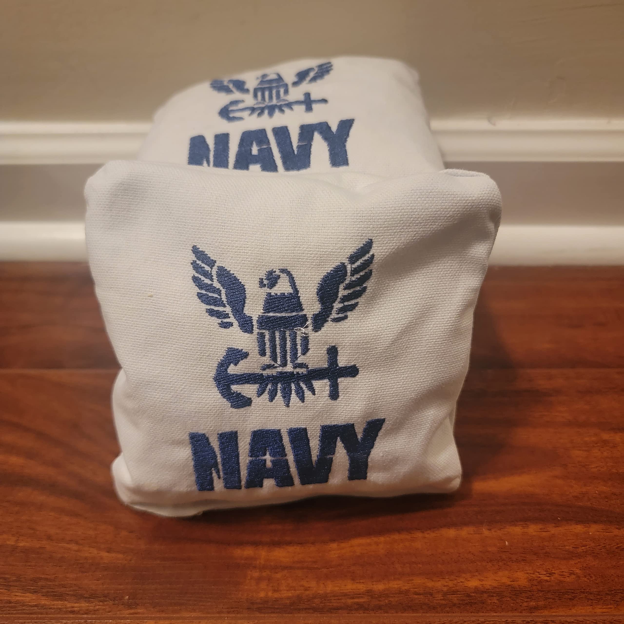Premium United States Navy Cornhole Bags Set of 8 - Durable Outdoor Bean Bags for Backyard Games, Tailgating, and Military-Themed Parties