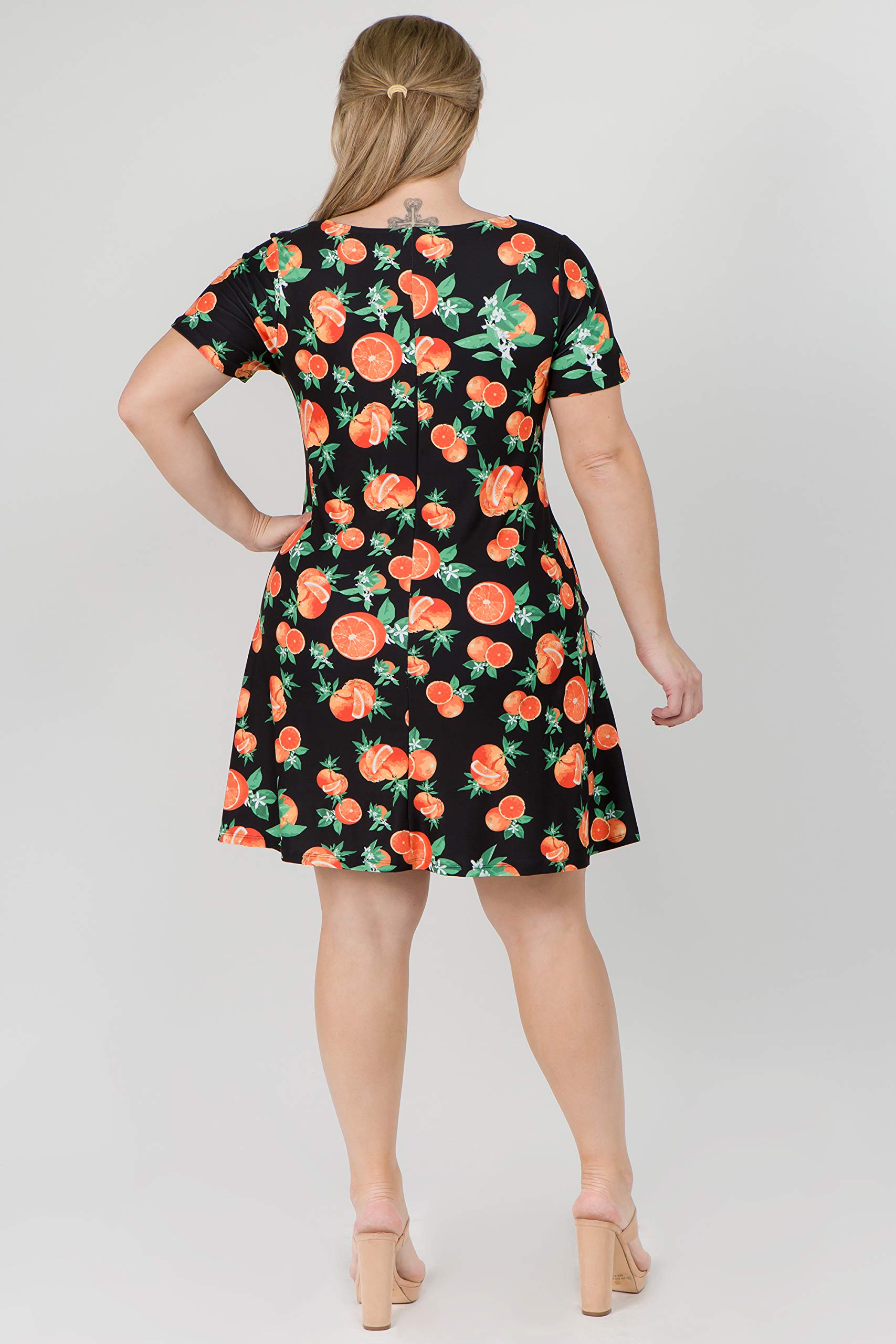 ICONOFLASH Women's Casual Summer Dresses with Pockets - Short Sleeve Floral Print Sundress for Beach, Vacation & Everyday Wear