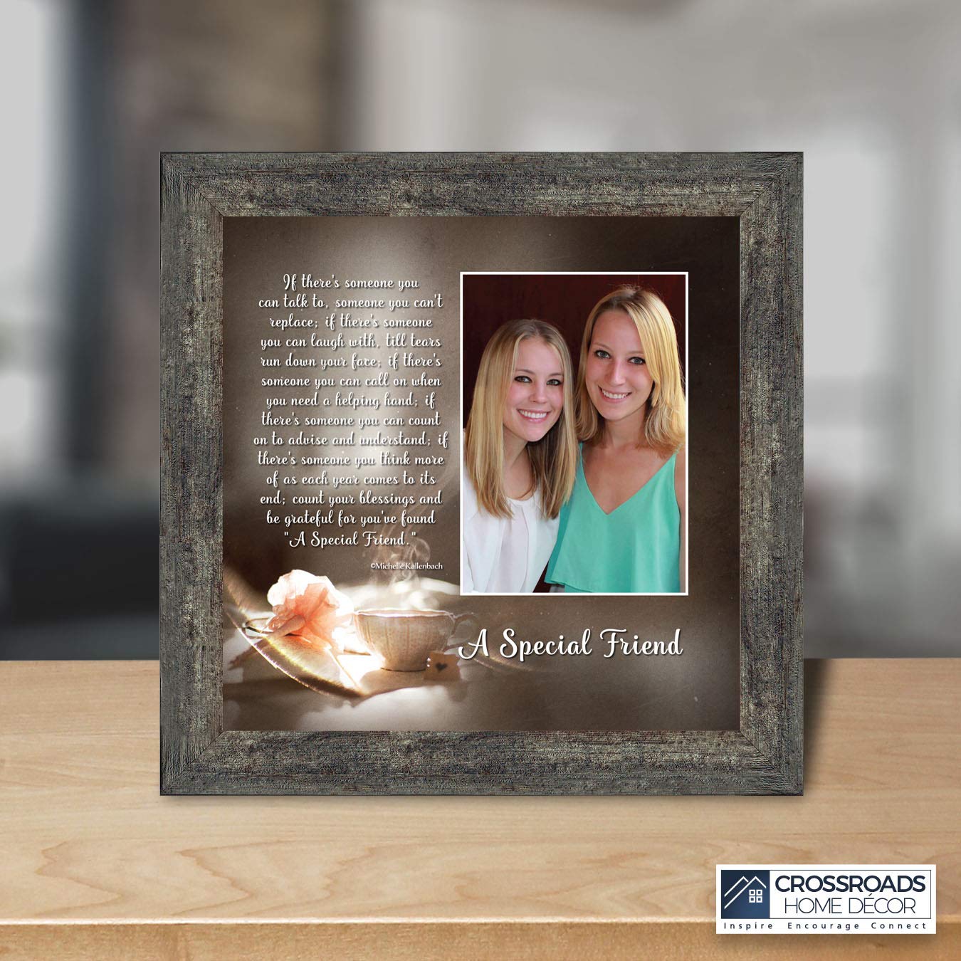 Crossroads Home Décor Best Friend Picture Frame - Perfect Birthday Gift for Best Friends, Ideal for Home, Office, or Dorm Room Décor