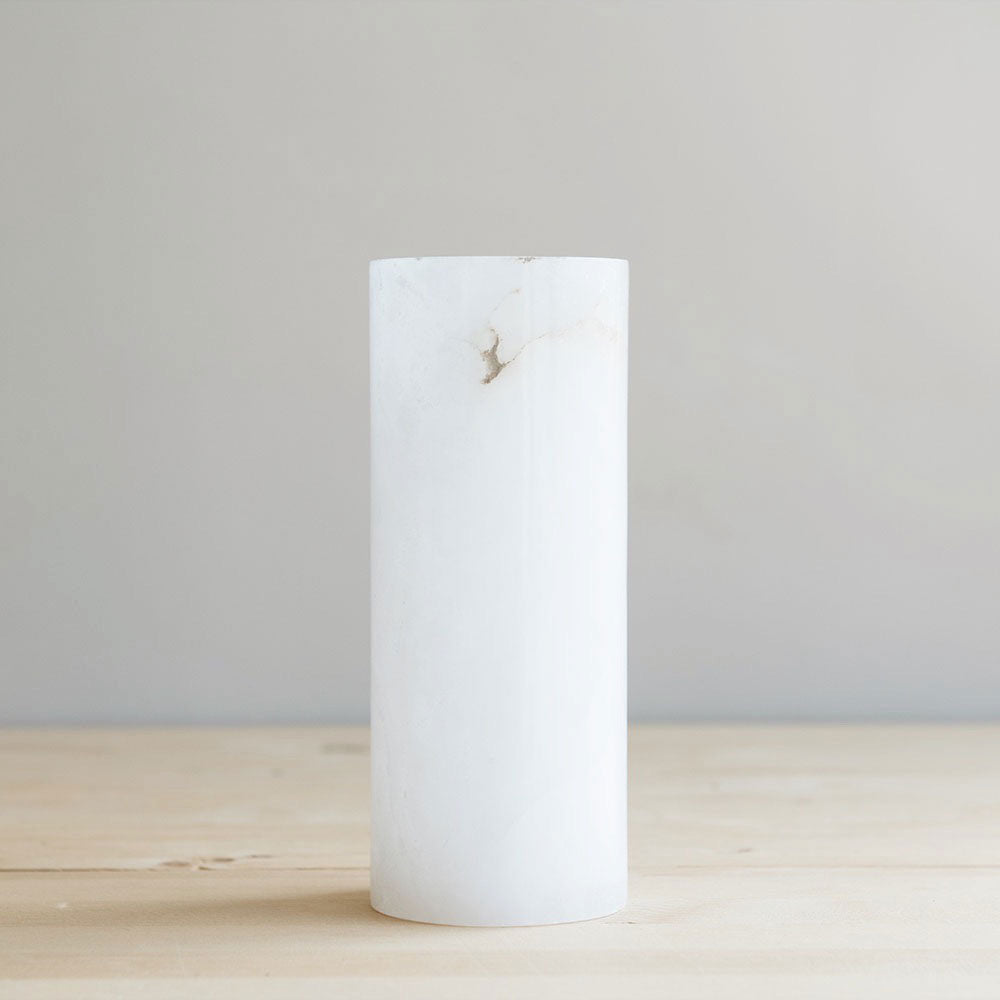 Elegant Tall Alabaster Vase for Home Decor - Handcrafted White Stone Flower Vase for Living Room, Wedding Centerpiece & Luxury Gift