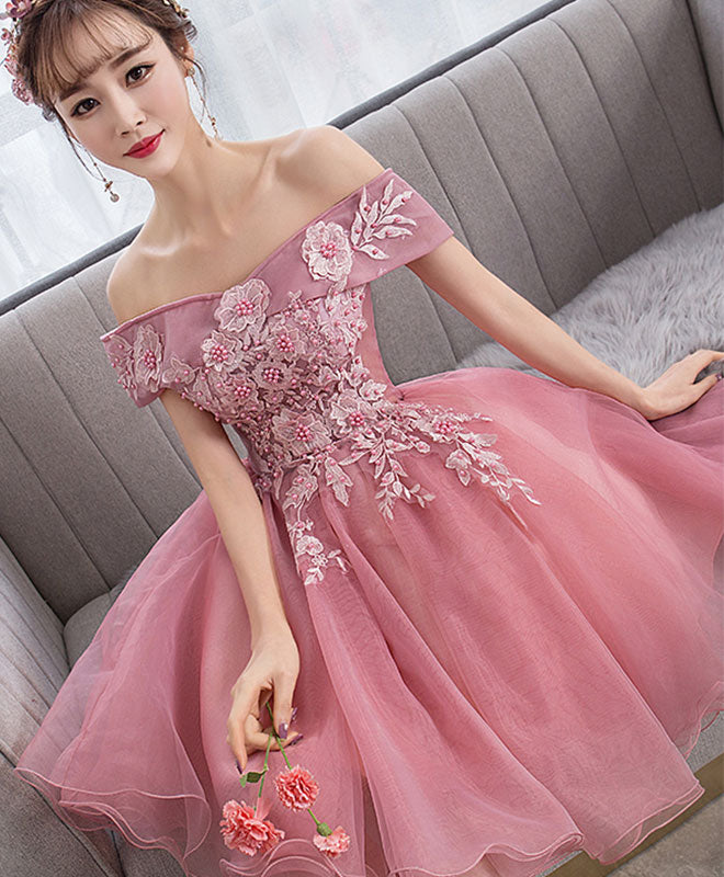 Elegant Pink Tulle Lace Short Prom Dress for Homecoming - Perfect for Prom Night, Sweet 16, Quinceañera & Formal Parties