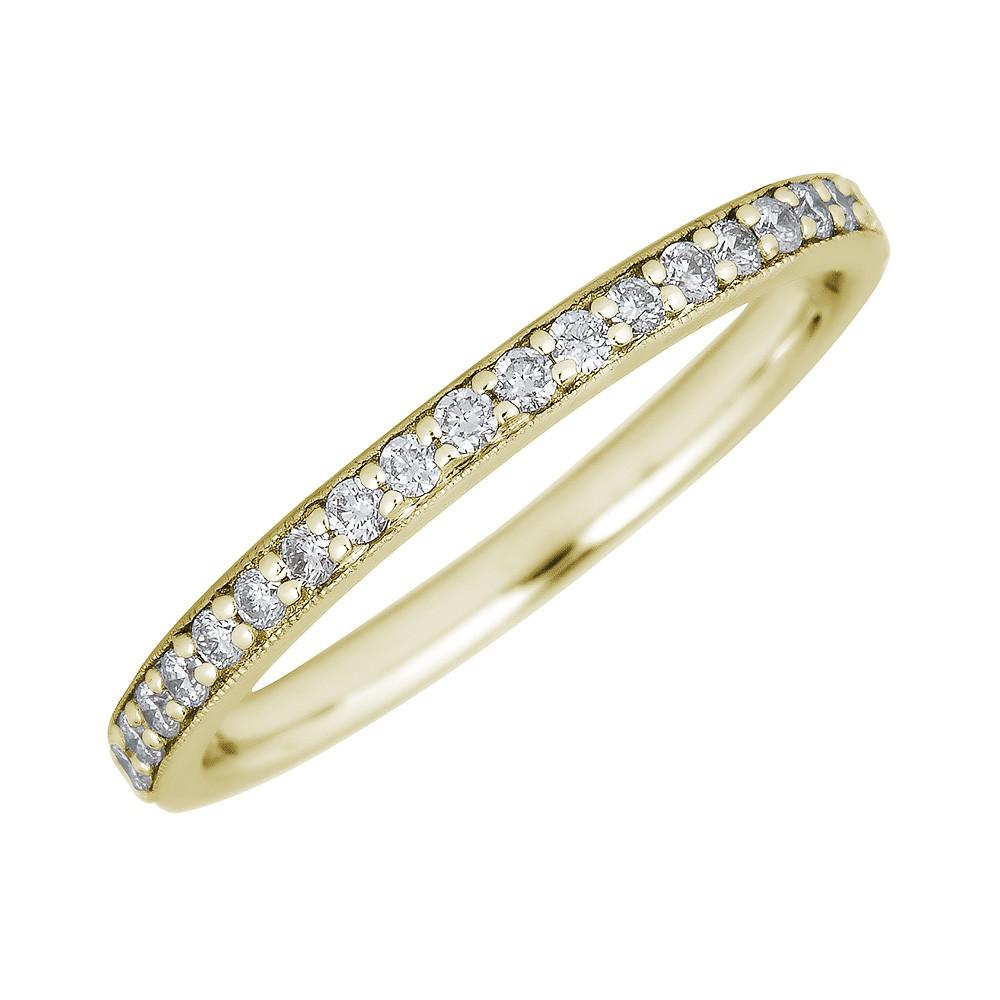14KT Gold Diamond Band Ring for Women - 0.20 CTW 22 Stone Milgrain Wedding Band - Perfect for Engagement, Anniversary & Special Occasions