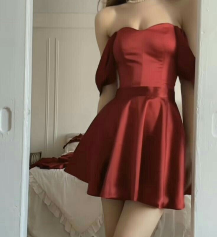 Burgundy Off-the-Shoulder A-Line Short Prom Dress J5985 - Elegant Homecoming, Cocktail Party & Semi-Formal Occasions