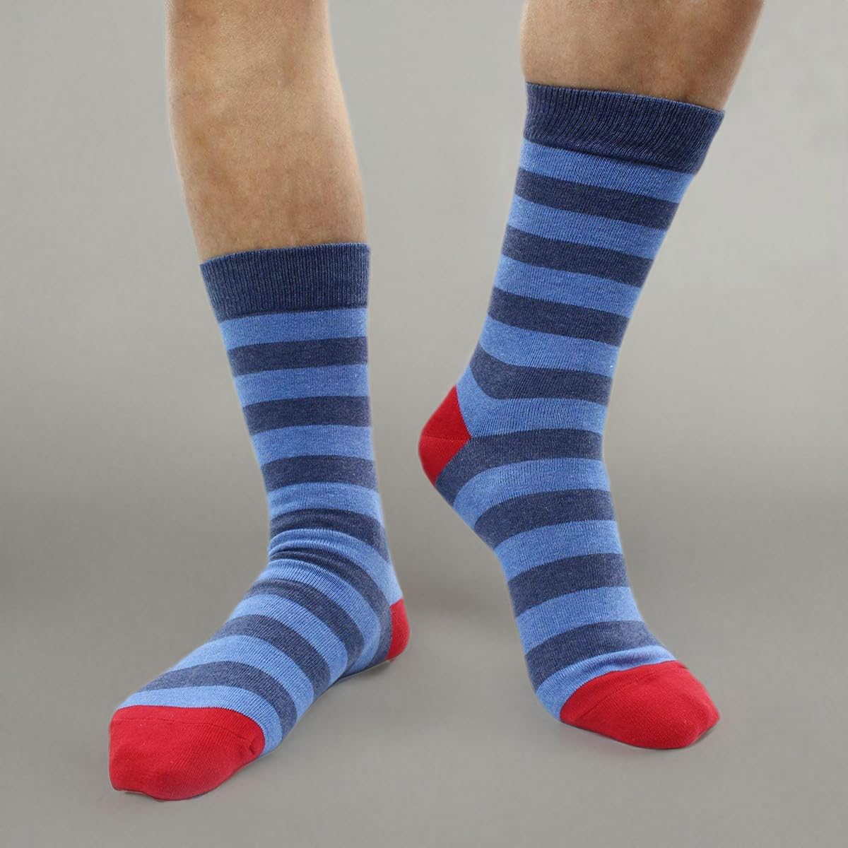 Funny Men's Dress Socks - Colorful Striped Cotton Novelty Socks (Size 10-13) - Pack of Fun Pattern Casual Socks for Office, Party & Gifts