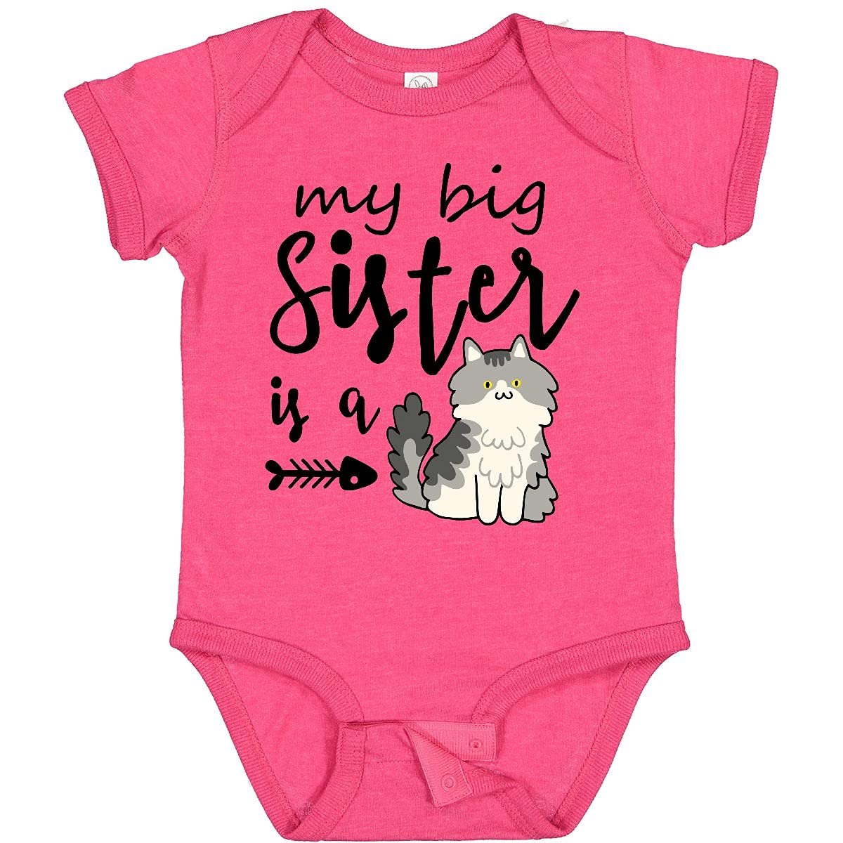 Inktastic My Big Sister is a Cat Baby Bodysuit - Cute Sibling Matching Outfit for Newborns & Infants - Perfect for Family Photos, Birthdays & Special Occasions
