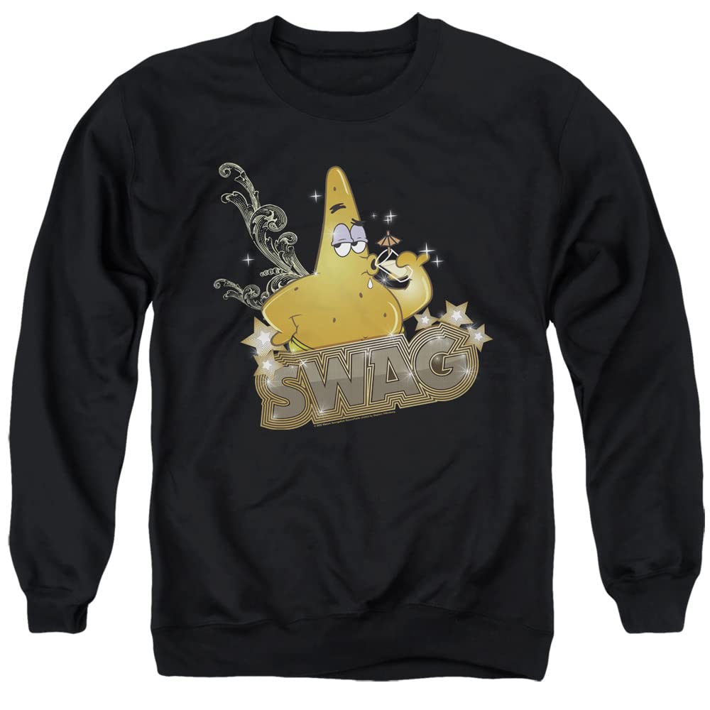 Spongebob Patrick Has Swag Unisex Crewneck Sweatshirt - Cartoon Graphic Pullover Hoodie for Men & Women - Casual Streetwear for Anime Fans & Funny Gift