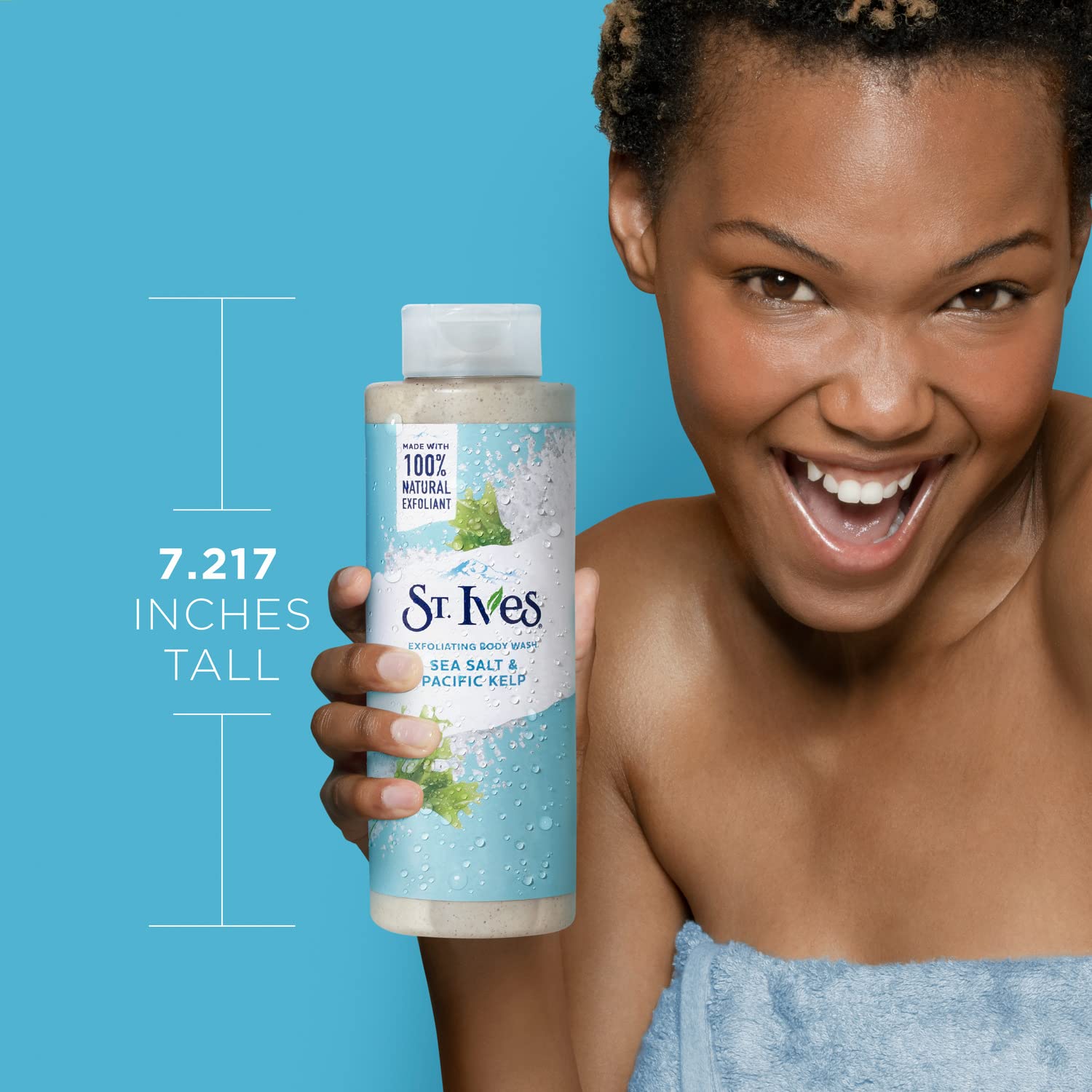 St. Ives Exfoliating Body Wash with Sea Salt & Pacific Kelp - Natural Body Scrub for Glowing Skin, 16 Oz (Pack of 3) | Plant-Based Exfoliants for Smooth Skin | Perfect for Shower, Bath & Spa Day Self-Care Routine