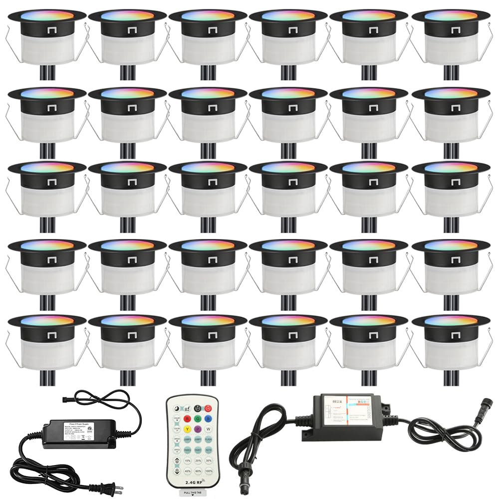 30-Pack RGBW LED Deck Lights Kit, 1.22