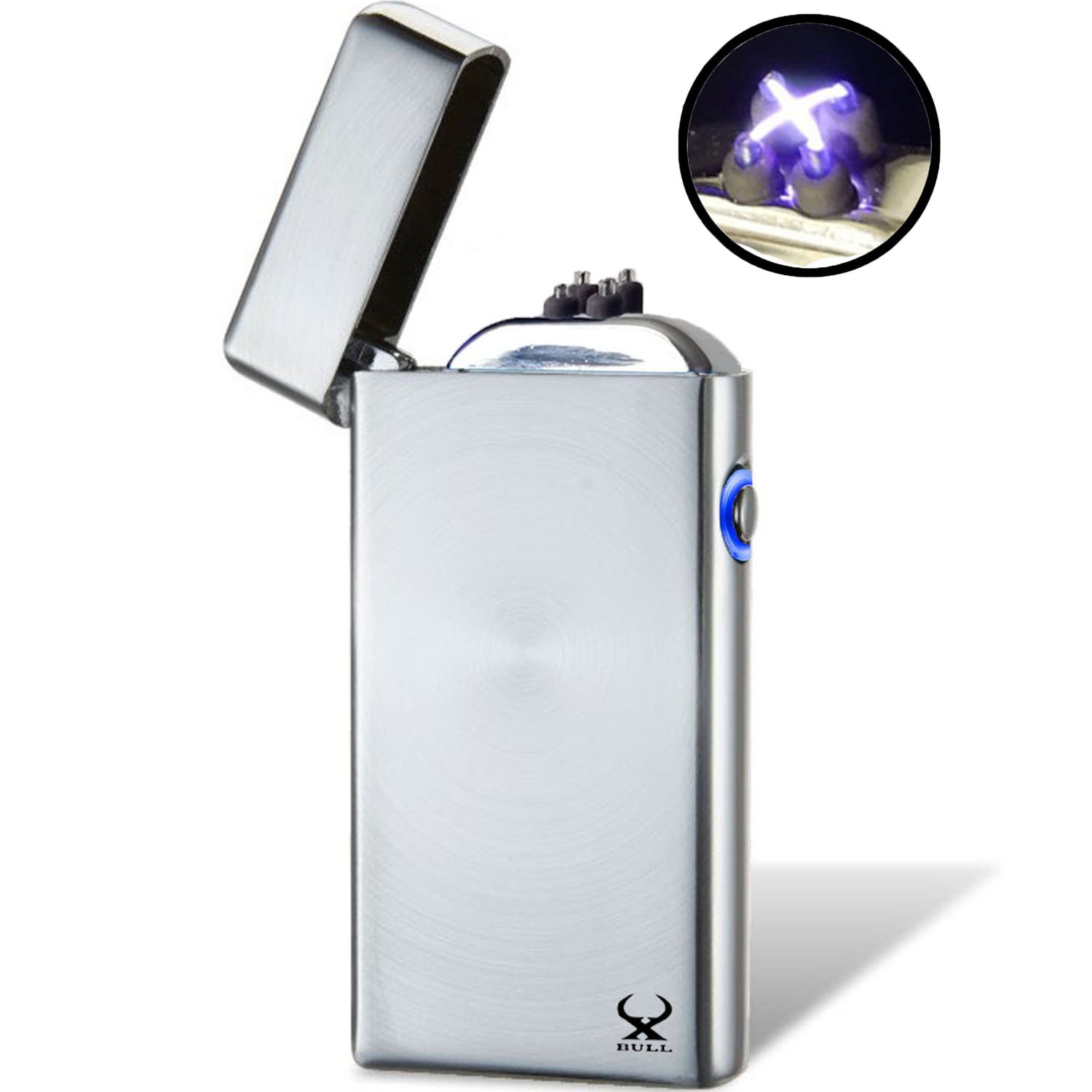 THE BULL Arc Lighter - Windproof USB Rechargeable Plasma Lighter with Dual Arc Beam for Outdoor & Camping