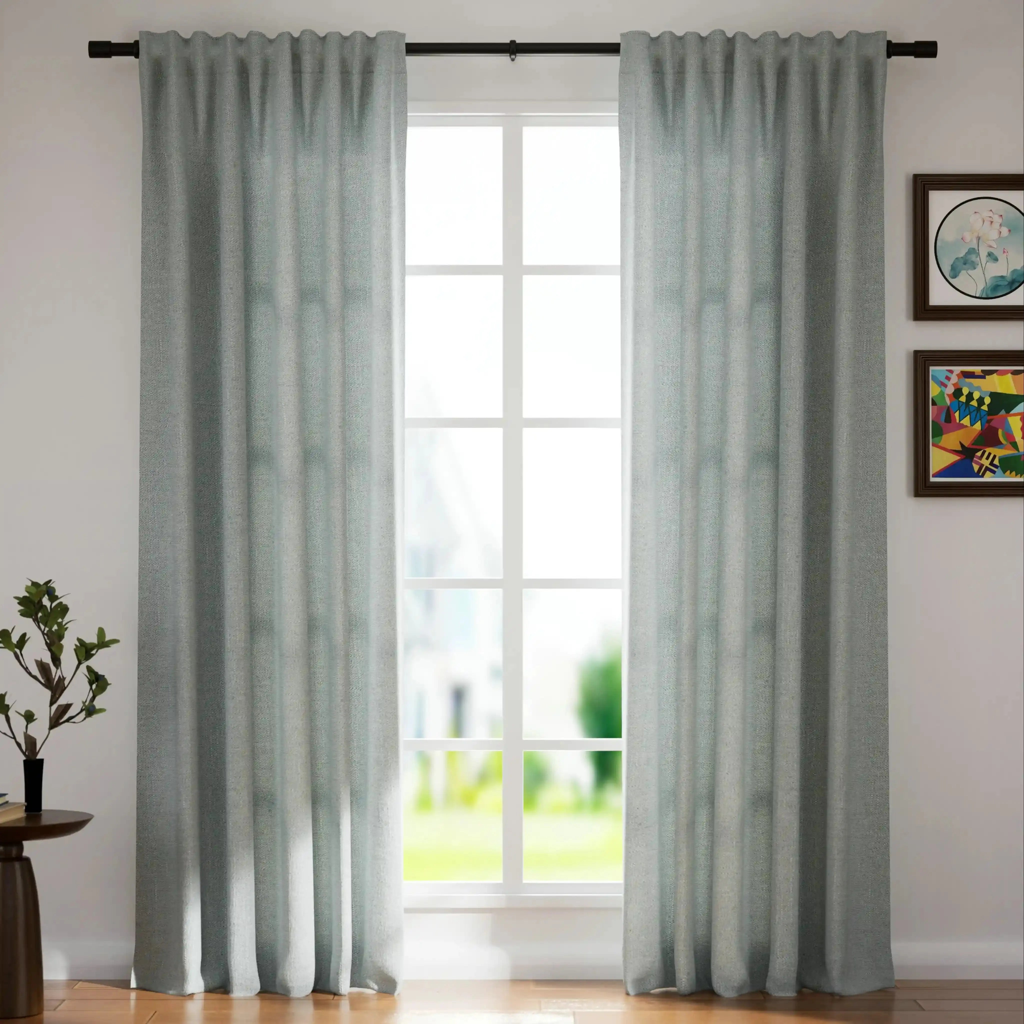 Premium Ian Linen Drapery Soft Top - Breathable & Lightweight Window Curtains for Living Room & Bedroom - Elegant Home Decor for Modern Interiors
