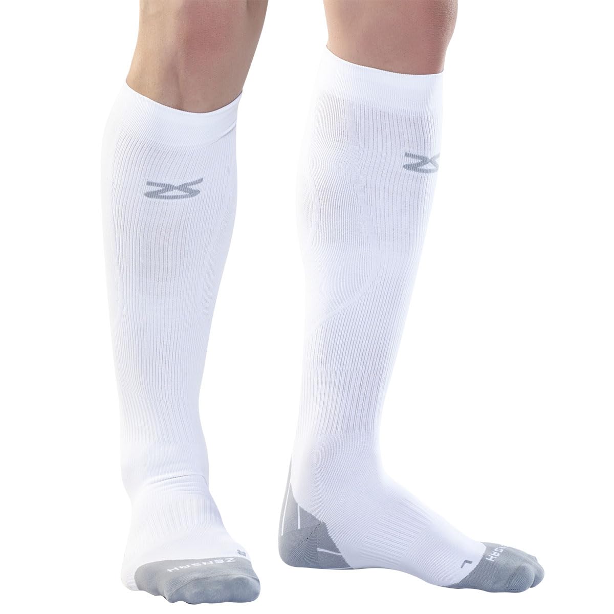 Zensah Tech+ Compression Socks - Best Knee High Running Socks for Men & Women - Athletic Support for Sports, Running, Travel - Made in Italy - Perfect for Marathon Training & Long Flights