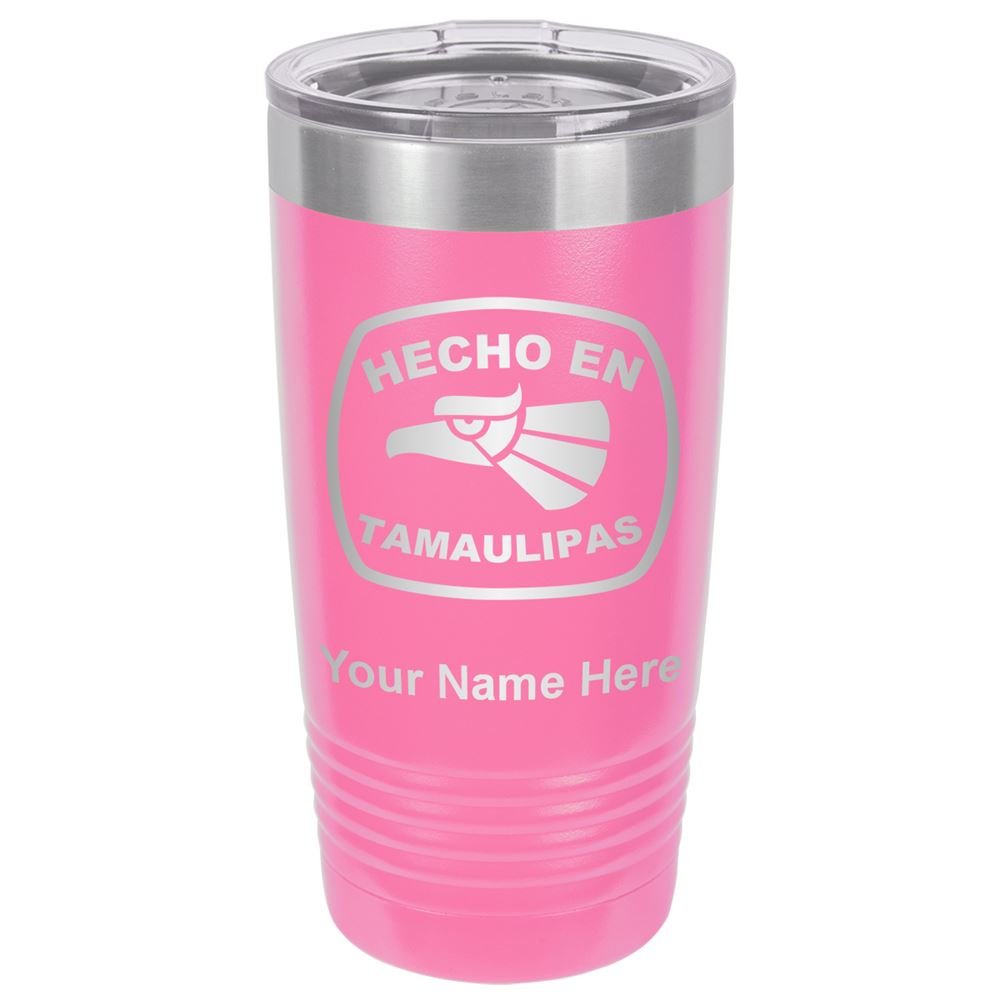 LaserGram 20oz Vacuum Insulated Stainless Steel Tumbler Mug with Personalized Engraving - Pink - Keeps Drinks Hot/Cold for Hours - Perfect for Coffee, Tea, Work, Gym & Outdoor Activities