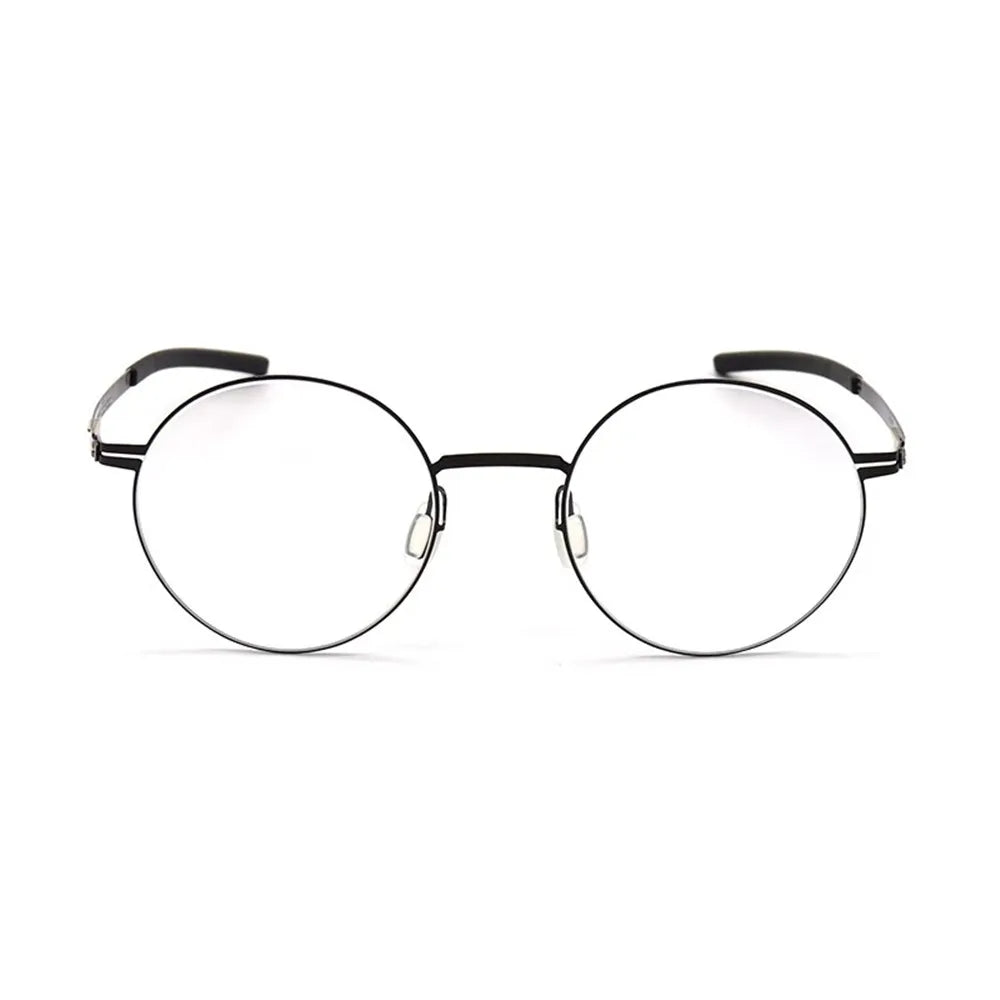 Aimee Women's Full Rim Round Screwless Stainless Steel Eyeglasses Frame 1348 - Lightweight & Durable Glasses for Work, Reading & Fashion Accessories