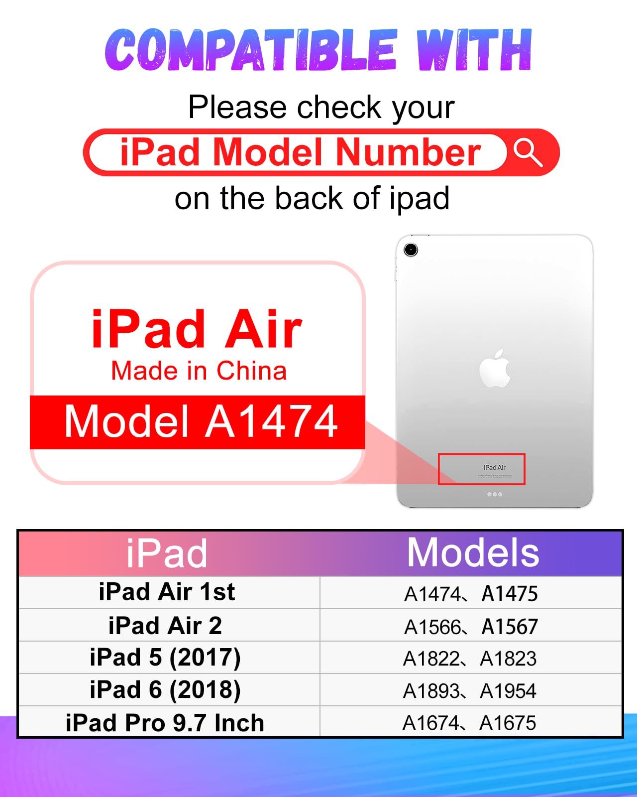 Cute Kawaii Cartoon Design iPad Case - Compatible with iPad 5th/6th Generation, iPad Air 1st/2nd Gen & iPad Pro 9.7 Inch - Stylish Protective Cover for Girls, Women & Teens - Perfect for School, Work & Travel