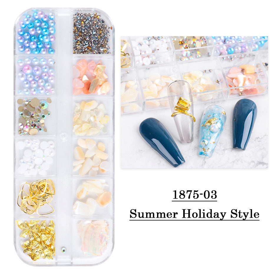 3D Mixed Style Nail Art Charms - 120pcs Nail Decorations with Storage Tray for DIY Manicure, Salon & Home Nail Design - Perfect for Parties, Weddings and Special Occasions