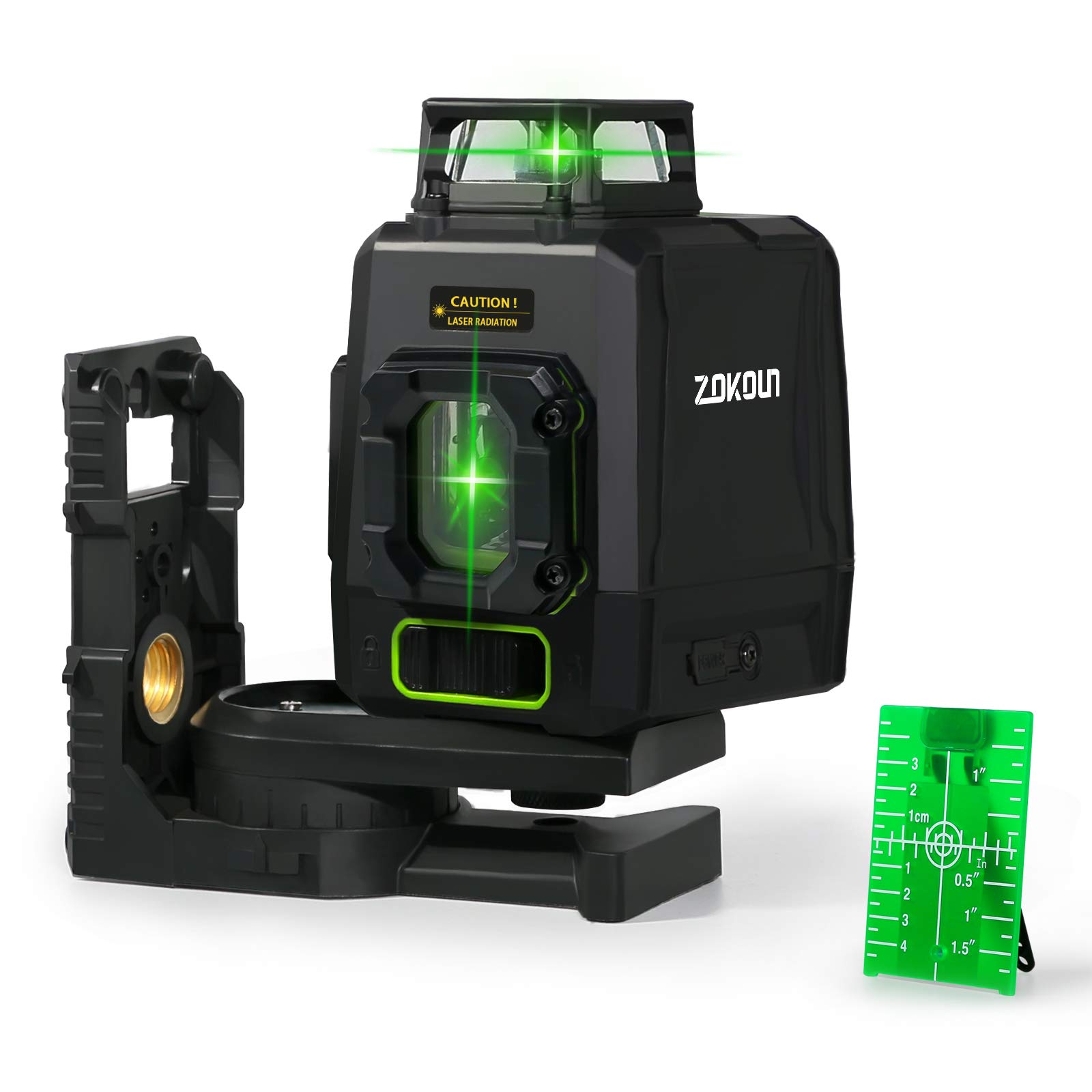 Zokoun 360 Cross Line Self-Leveling Green Beam Laser Level - Dual Plane Alignment Tool with Magnetic Pivoting Base - One 360° Vertical Line (AK1CG) - Perfect for Construction, Tile Installation, and Home Renovation Projects