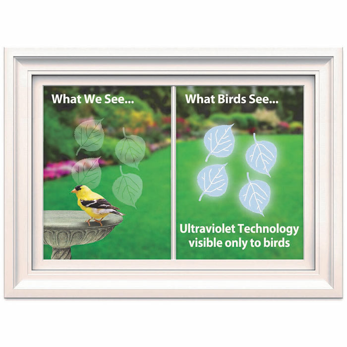High-Visibility Aspen Leaf WindowAlert Decals - Prevent Bird Collisions - UV Reflective Window Stickers for Home & Office Use